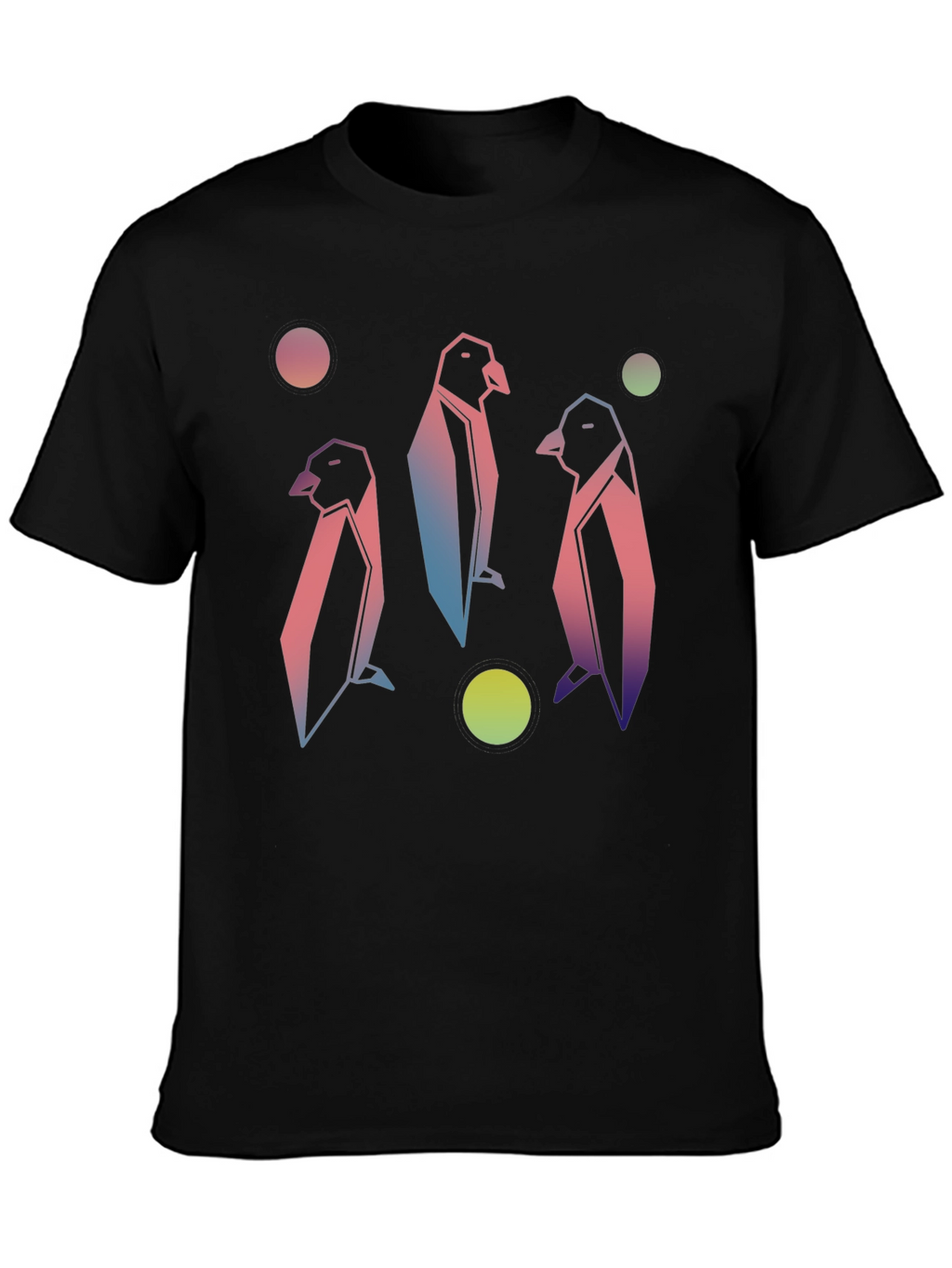 Geometric Penguin Graphic Tee - Trendy Style