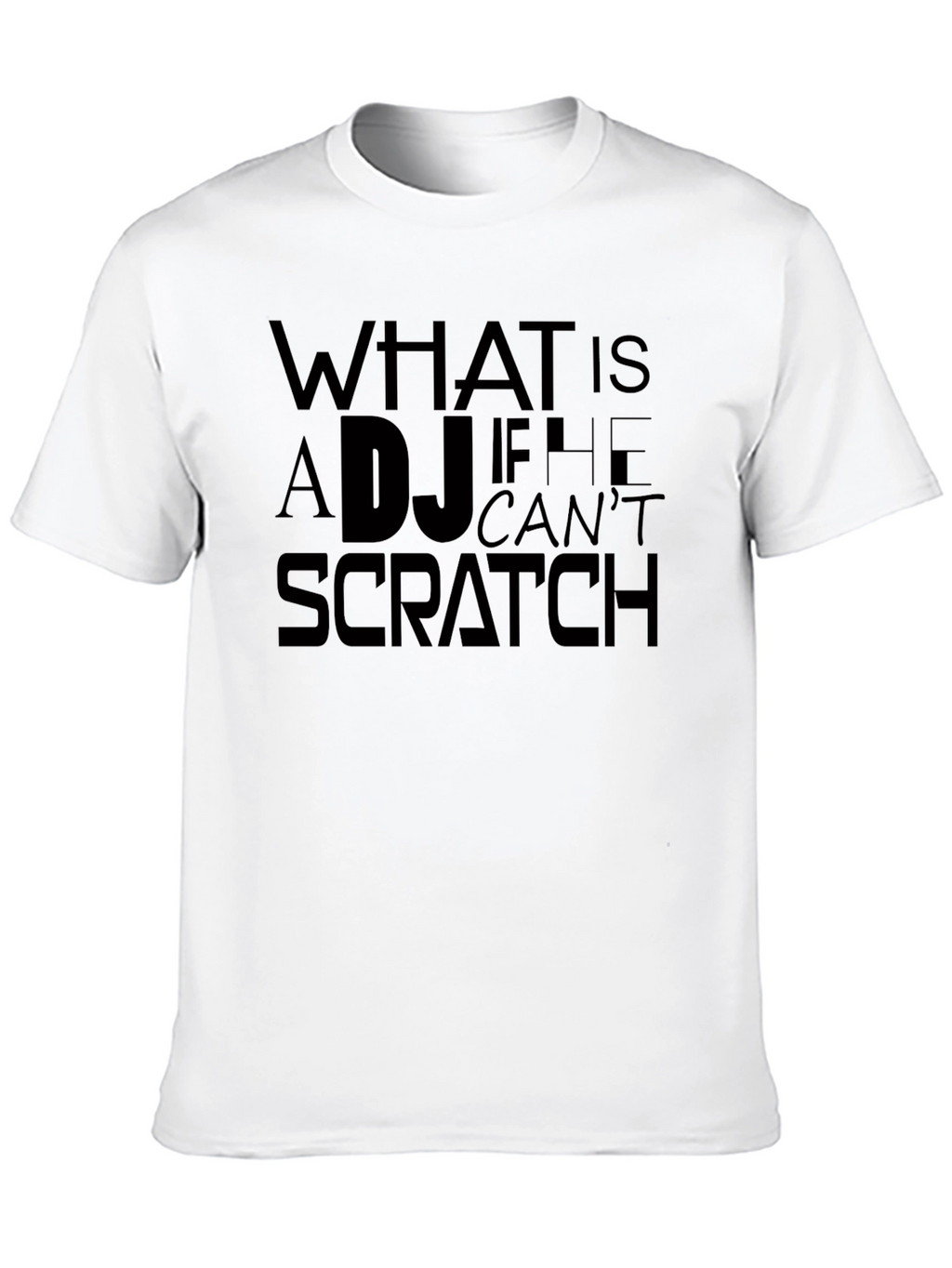 DJ Scratch Graphic Tee - Black Crew Neck T-Shirt