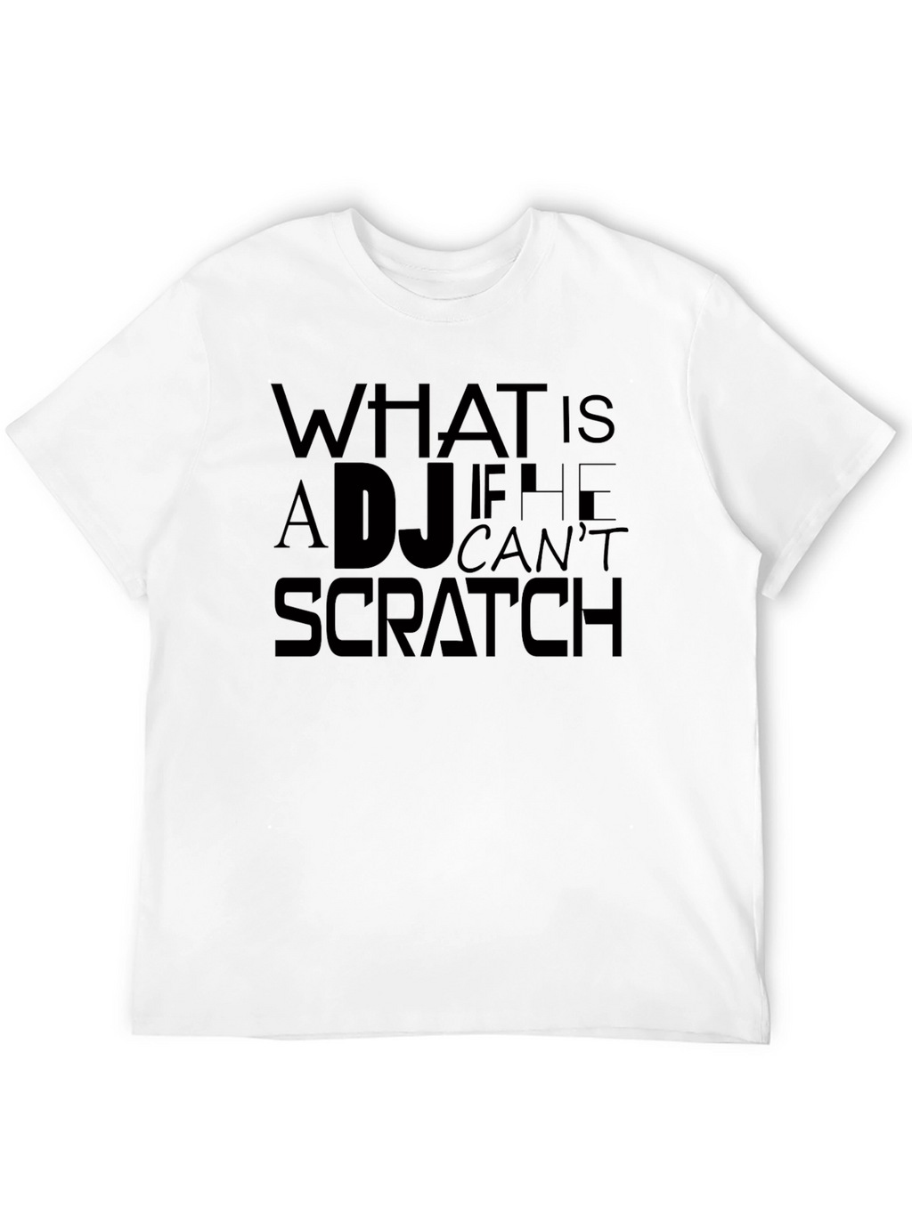 DJ Scratch Graphic Tee - Black Crew Neck T-Shirt