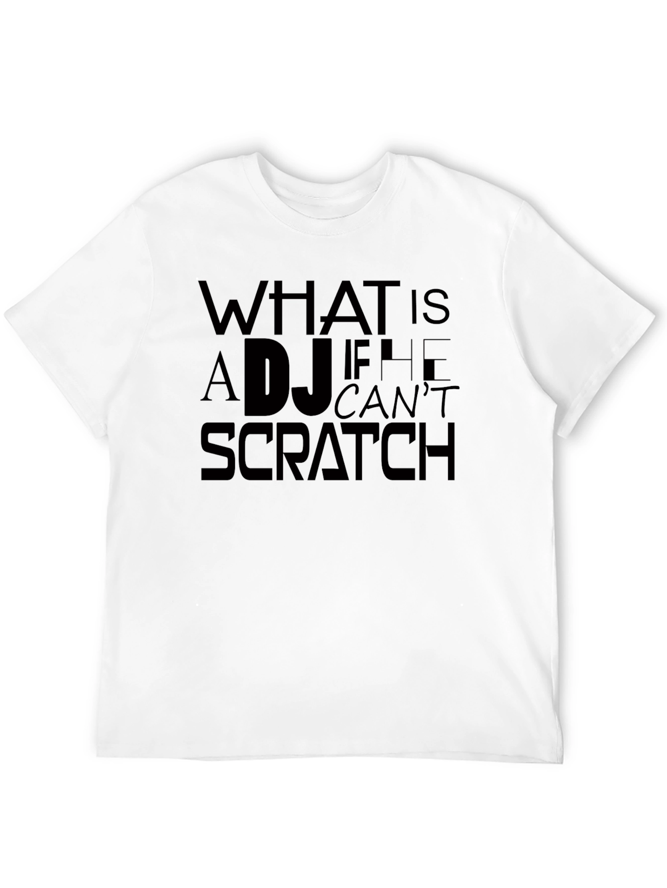 DJ Scratch Graphic Tee - Black Crew Neck T-Shirt