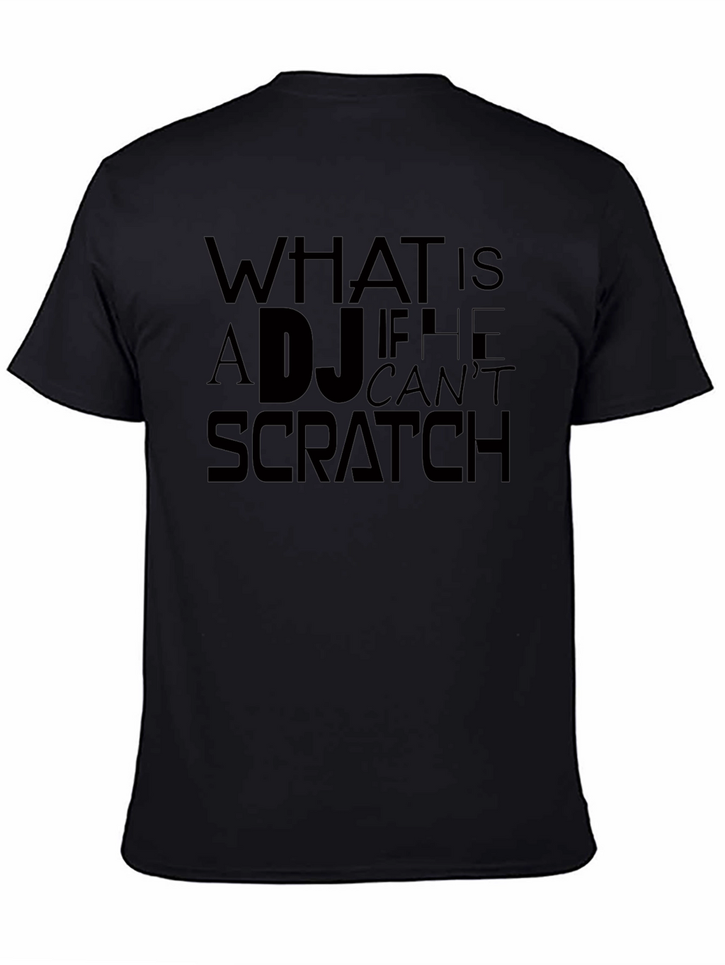 DJ Scratch Graphic Tee - Black Crew Neck T-Shirt