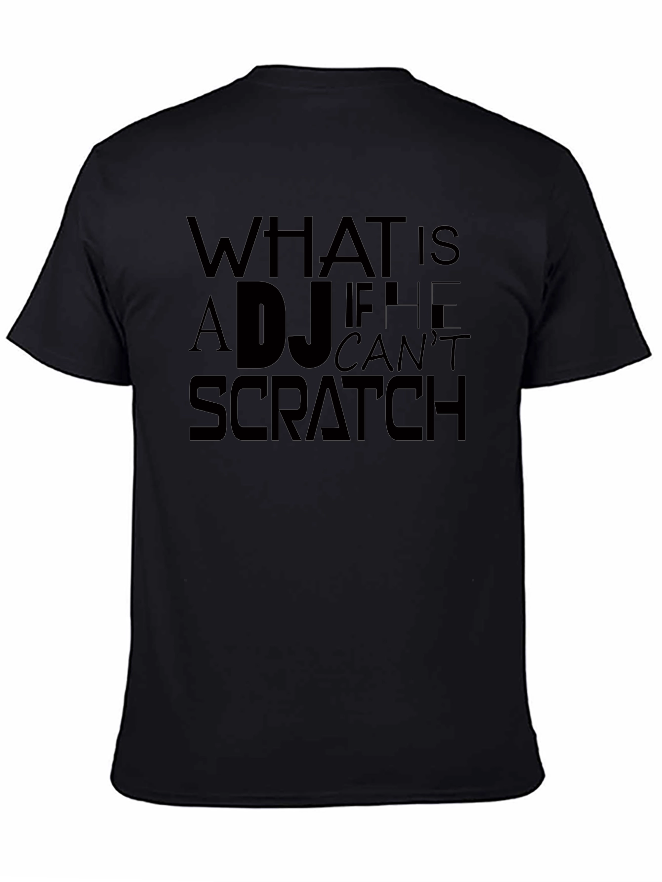 DJ Scratch Graphic Tee - Black Crew Neck T-Shirt