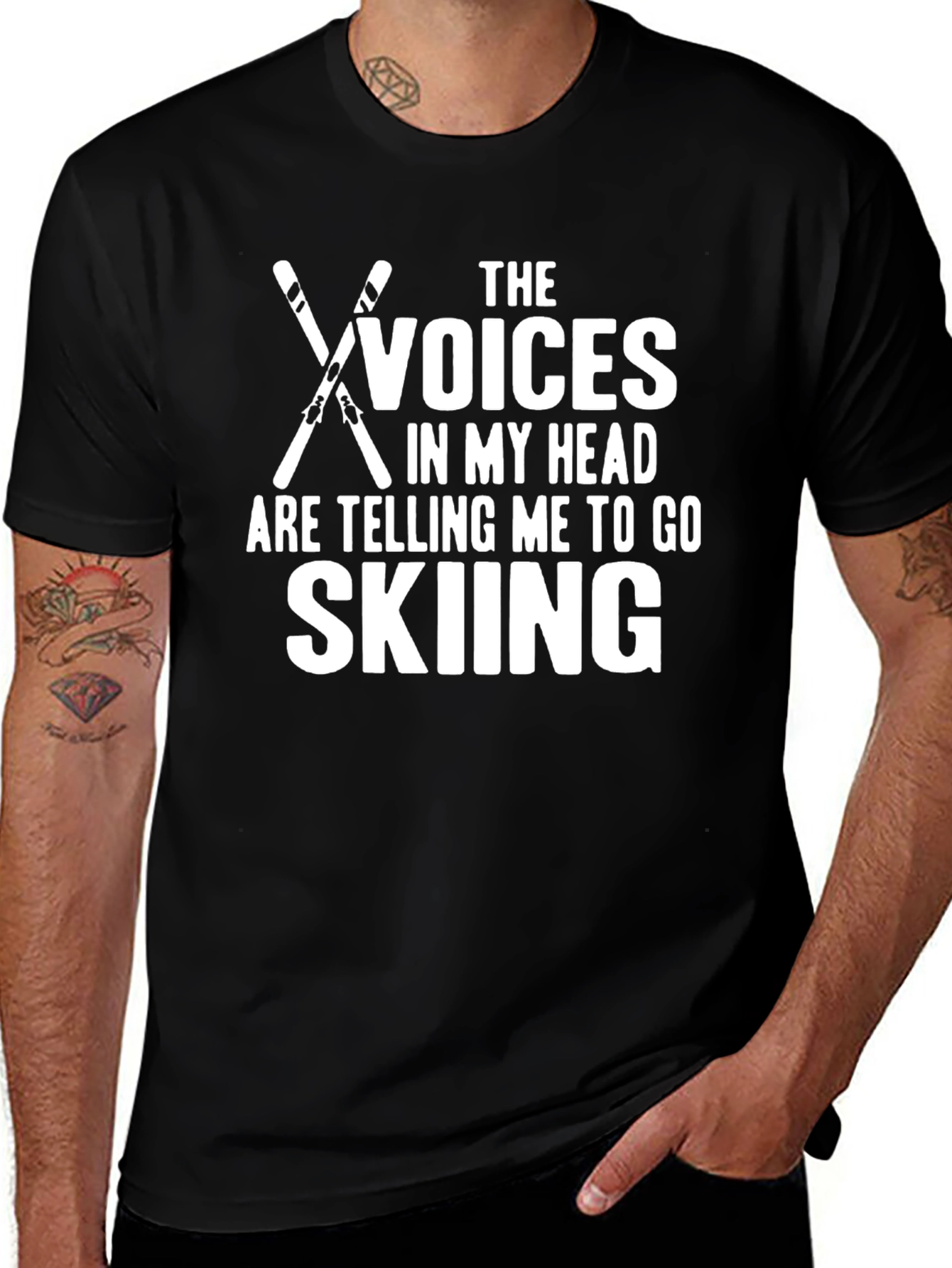 Voices Skiing Graphic T-Shirt - Black