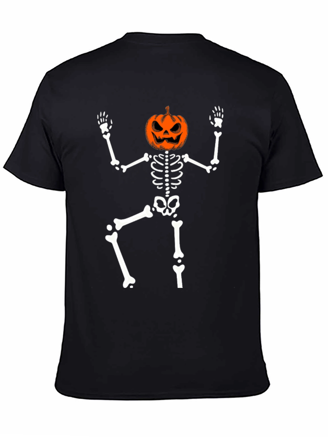 Halloween Skeleton Pumpkin Head T-Shirt