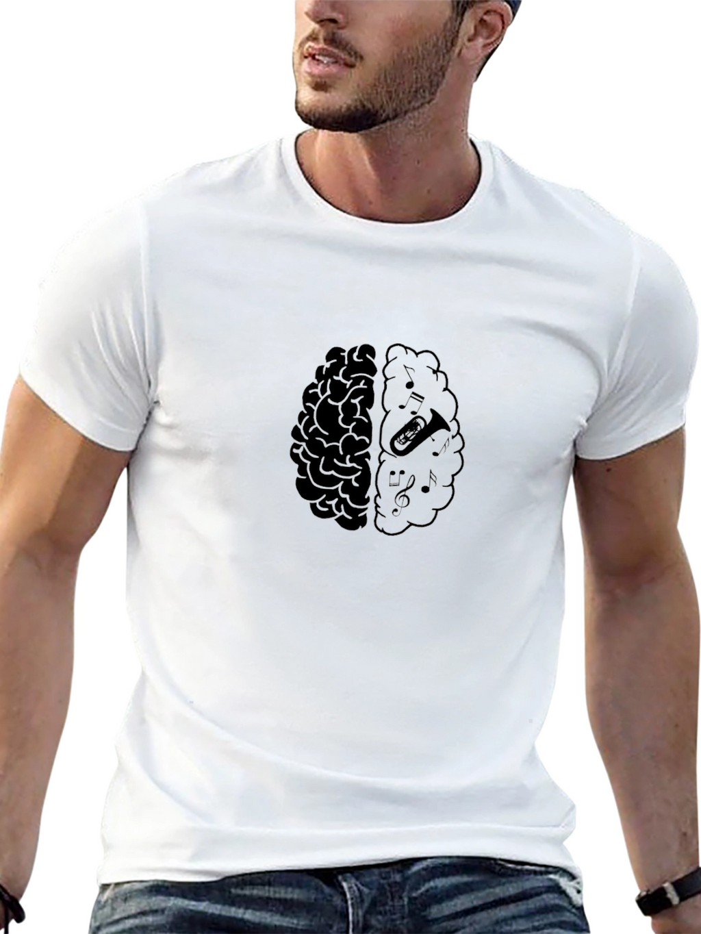 Brain Music T-Shirt - Artistic Design