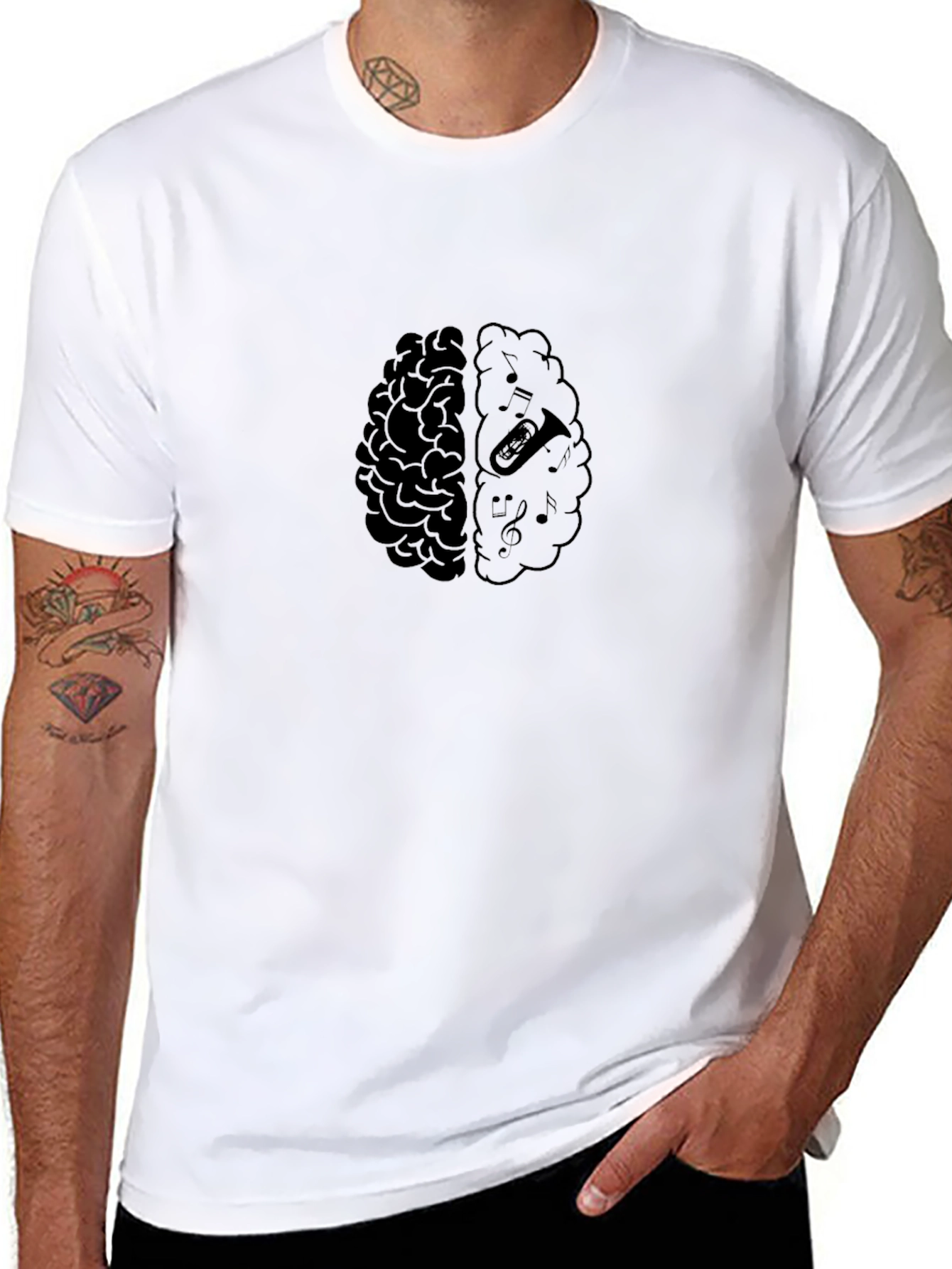 Brain Music T-Shirt - Artistic Design