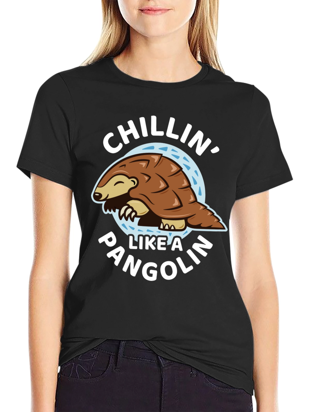 Chillin Like a Pangolin Black T-Shirt
