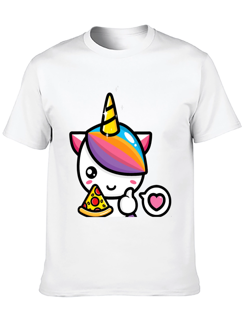 Unicorn Pizza Lover Black T-Shirt