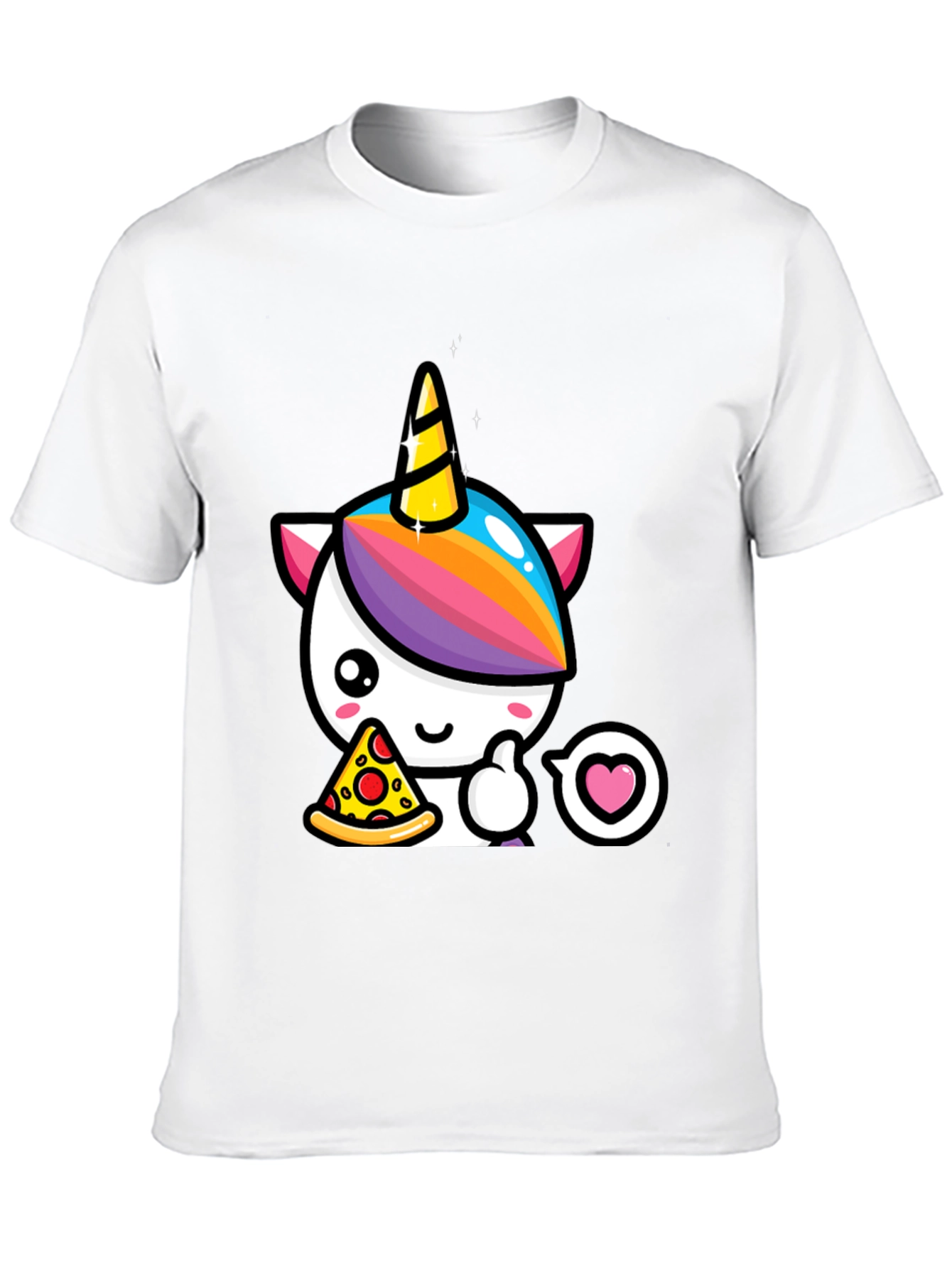 Unicorn Pizza Lover Black T-Shirt