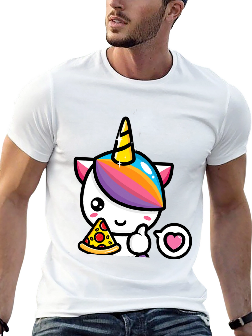 Unicorn Pizza Lover Black T-Shirt