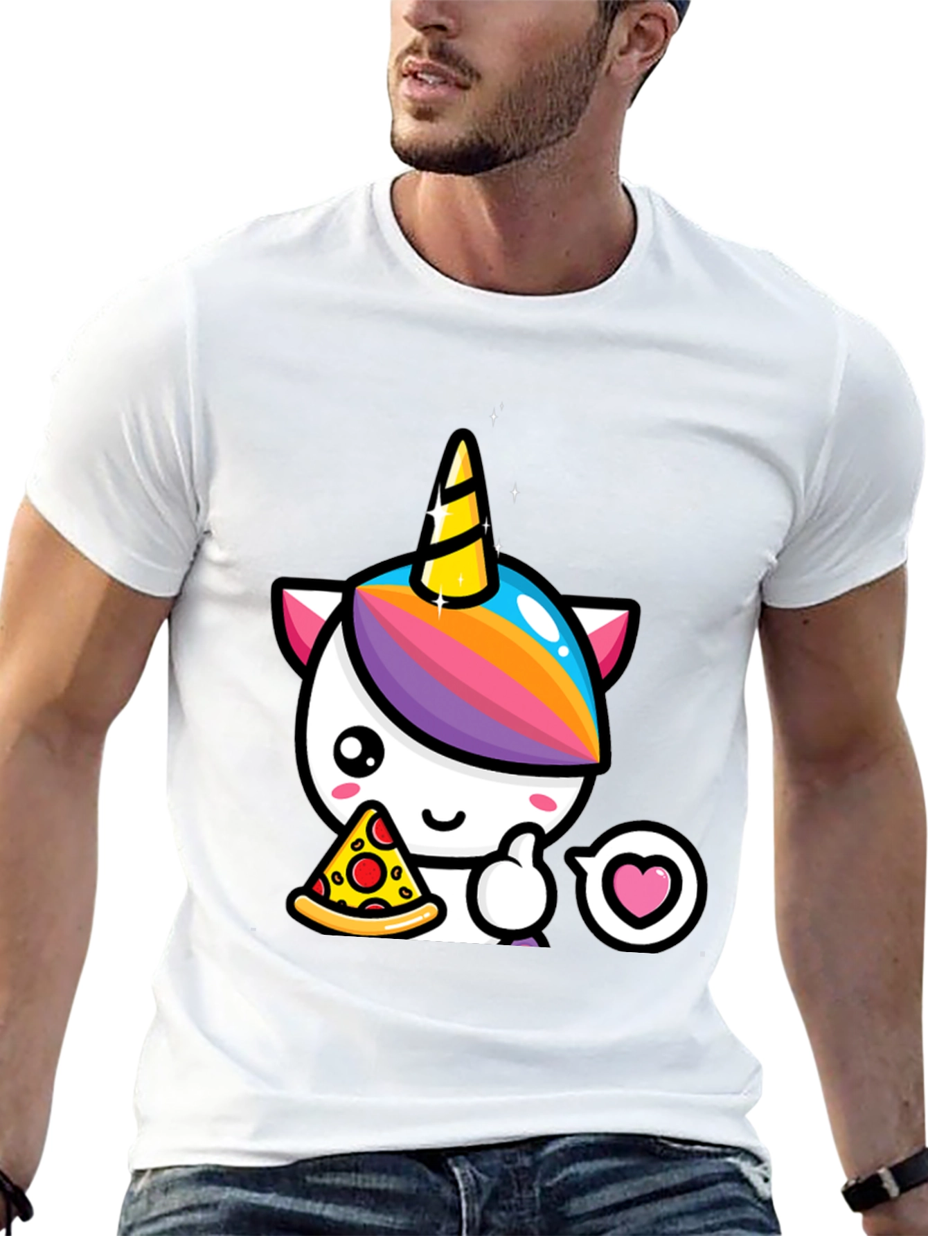 Unicorn Pizza Lover Black T-Shirt