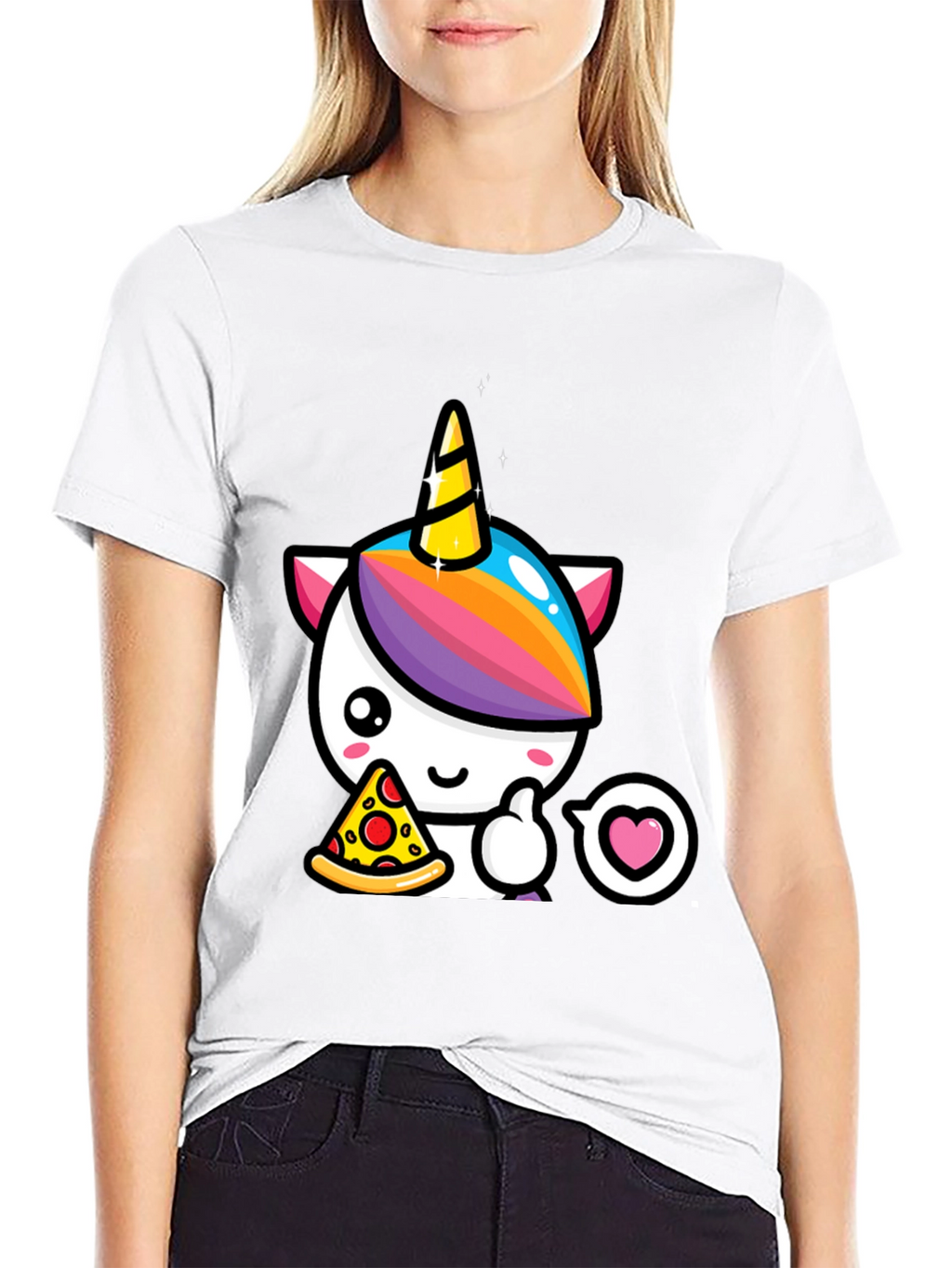 Unicorn Pizza Lover Black T-Shirt