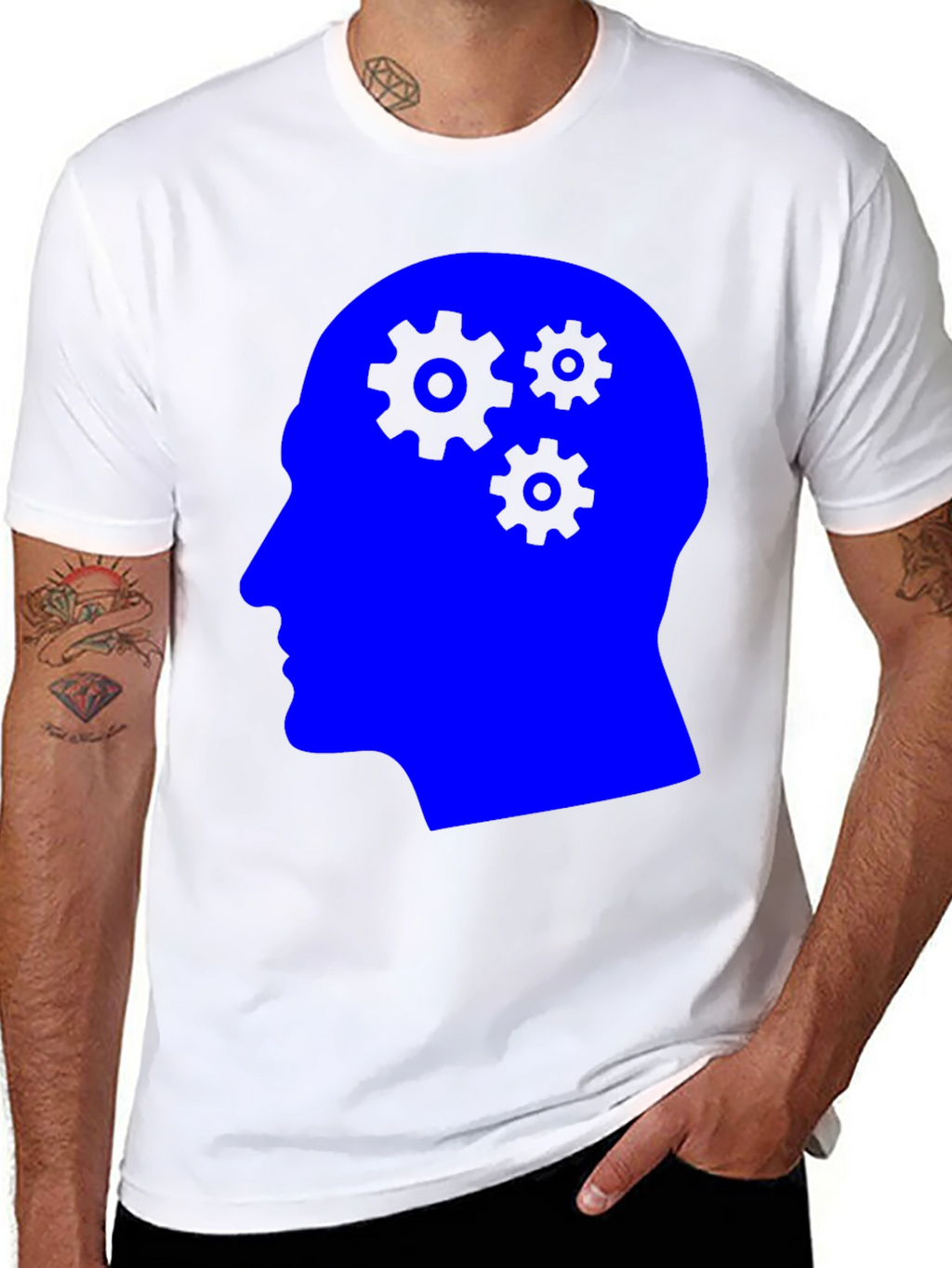 Thinking Gears Graphic Tee - Black Cotton T-Shirt