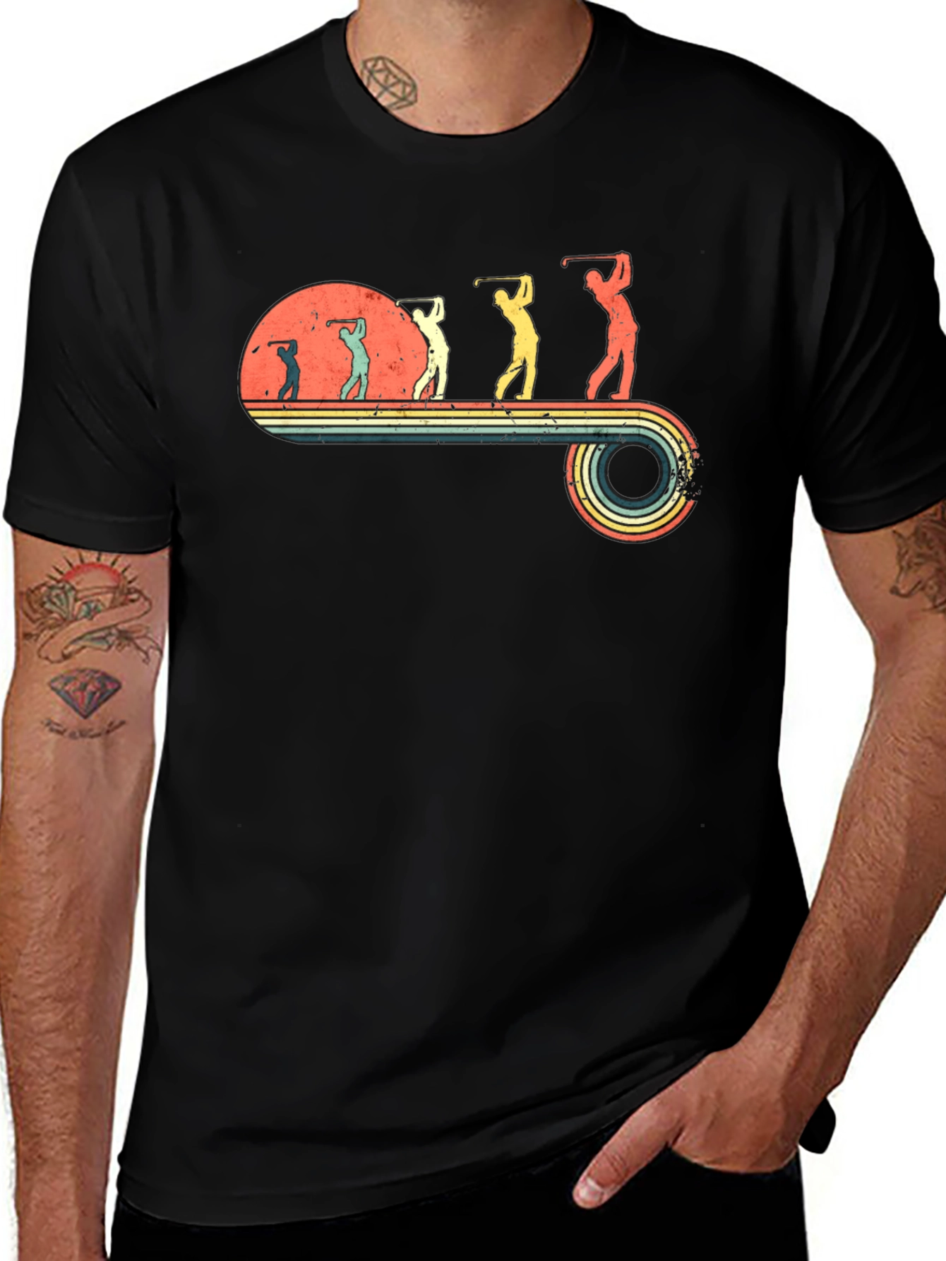 Retro Golf Evolution Tee - Black