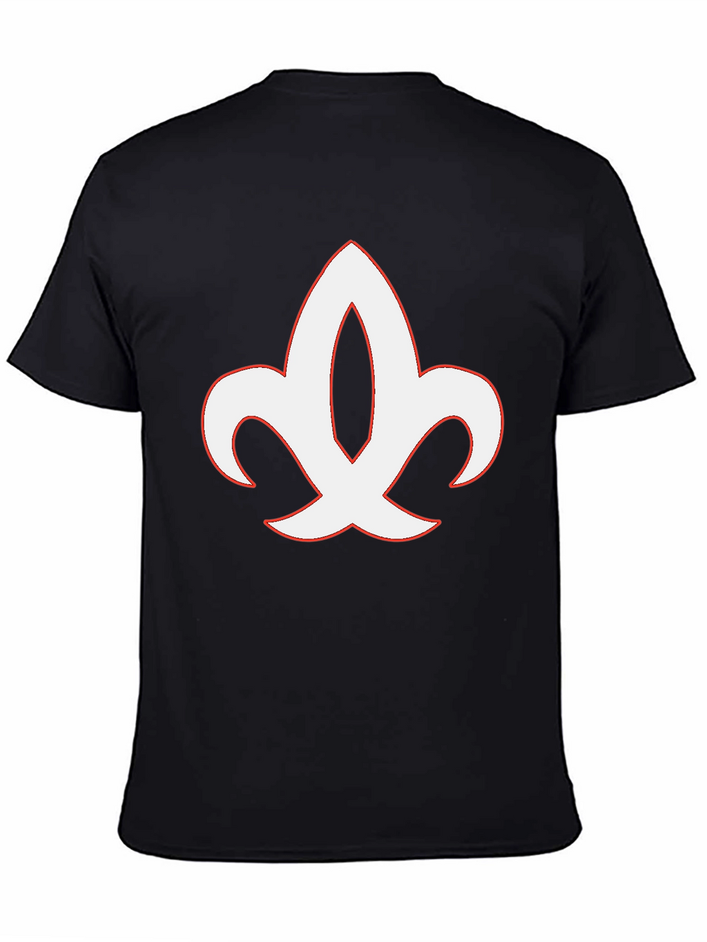Black T-Shirt with Fleur-de-lis Graphic
