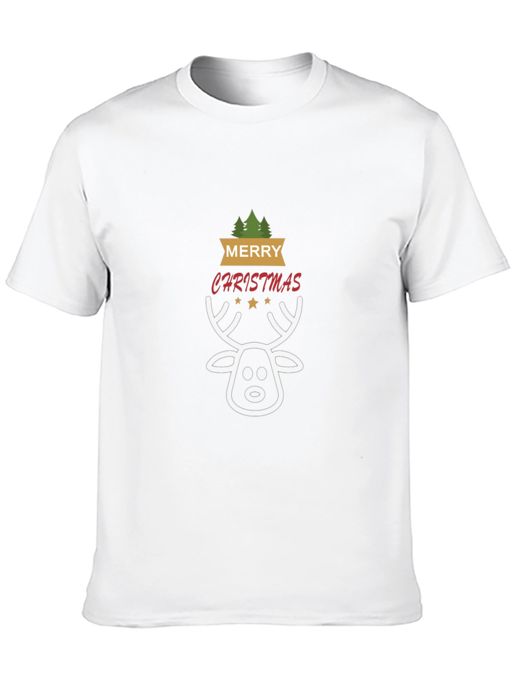 Merry Christmas Reindeer Graphic Tee - Holiday Cheer