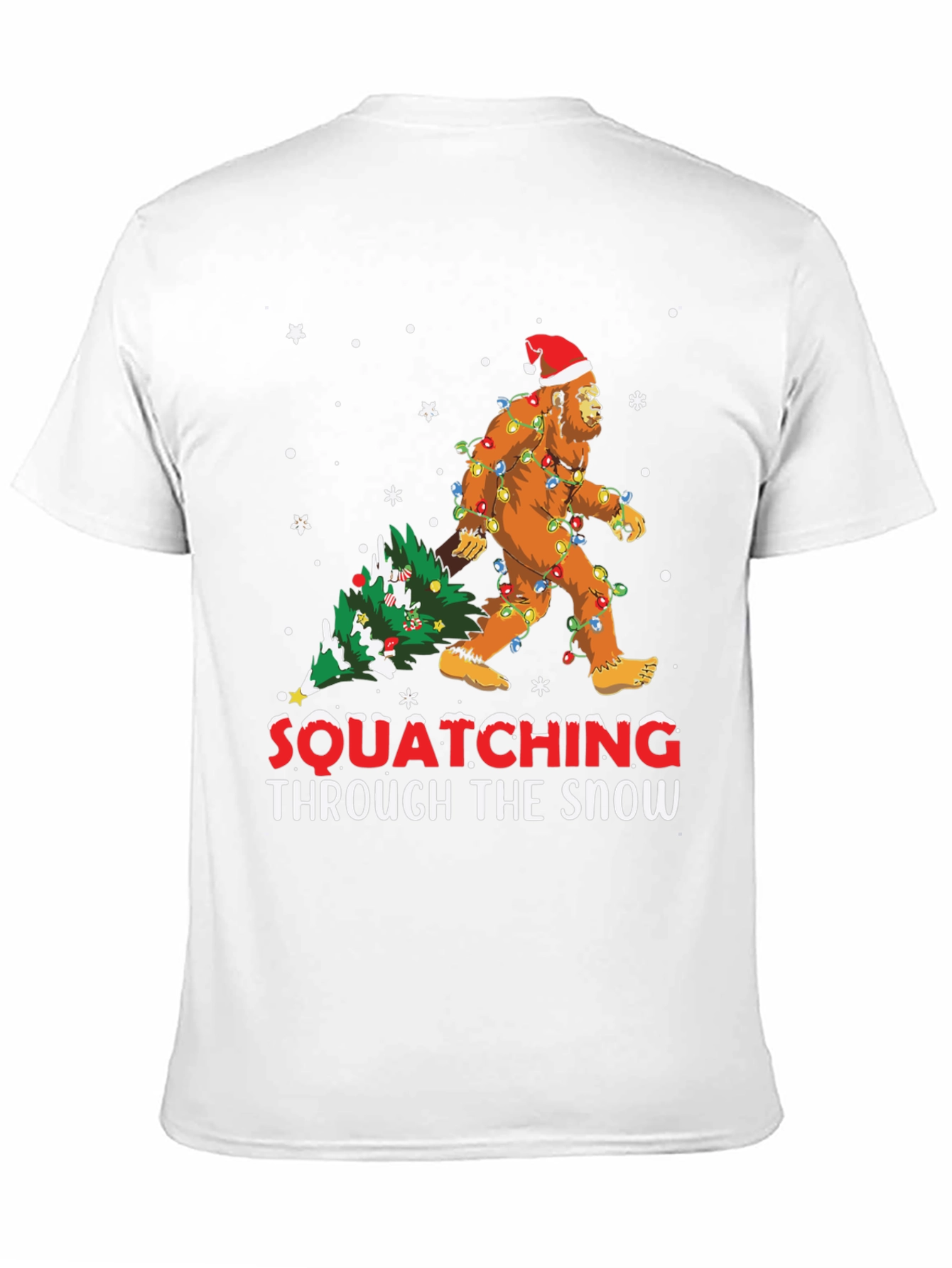Squatching Through The Snow T-Shirt Bigfoot Christmas