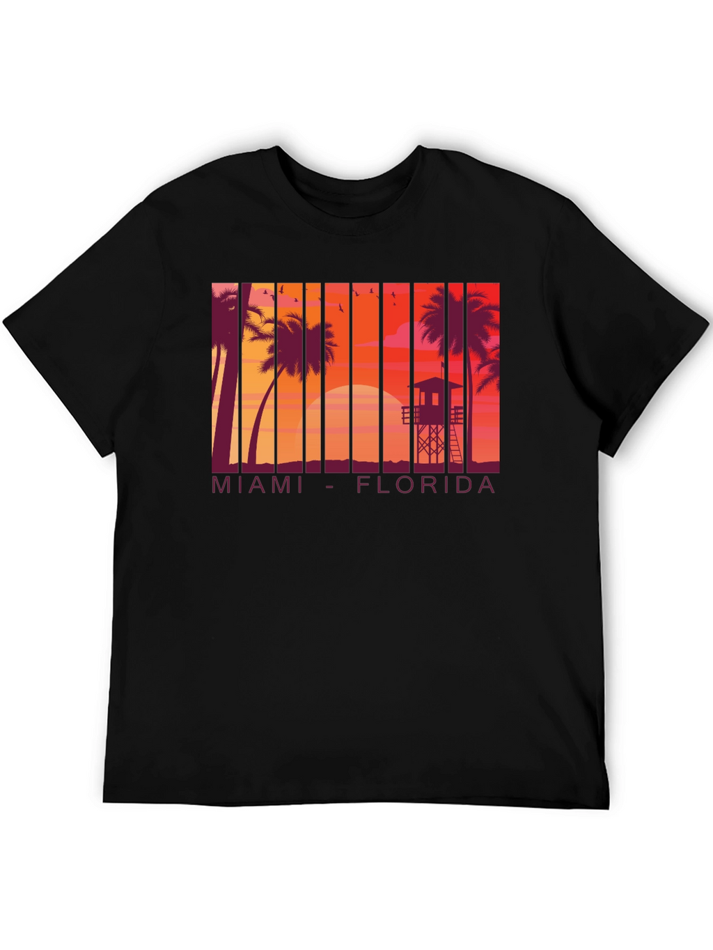 Miami Florida Sunset Graphic T-Shirt