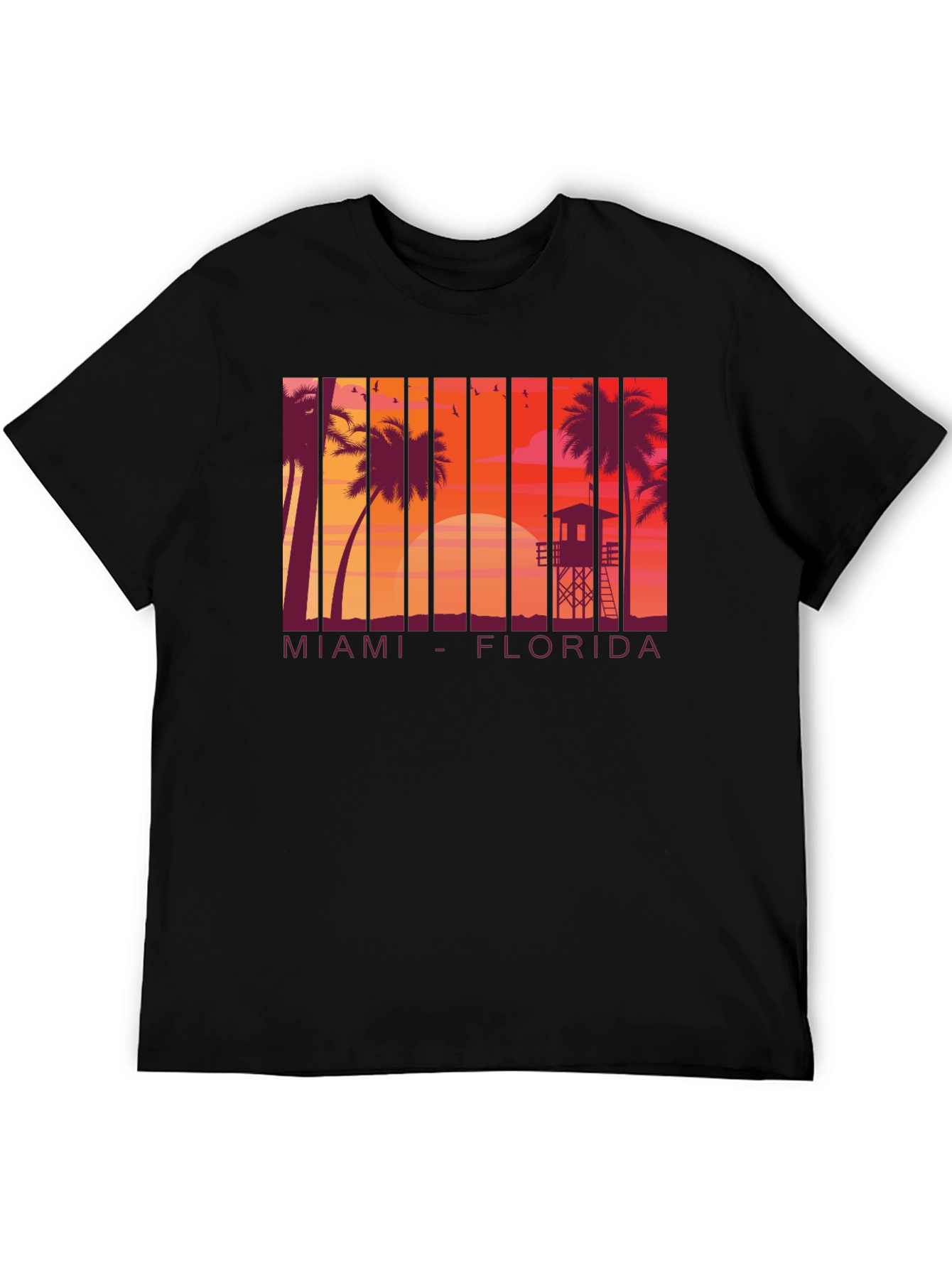 Miami Florida Sunset Graphic T-Shirt