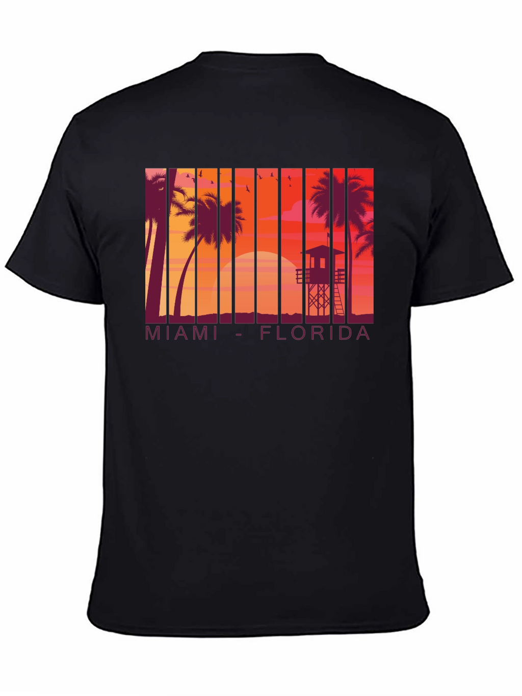 Miami Florida Sunset Graphic T-Shirt