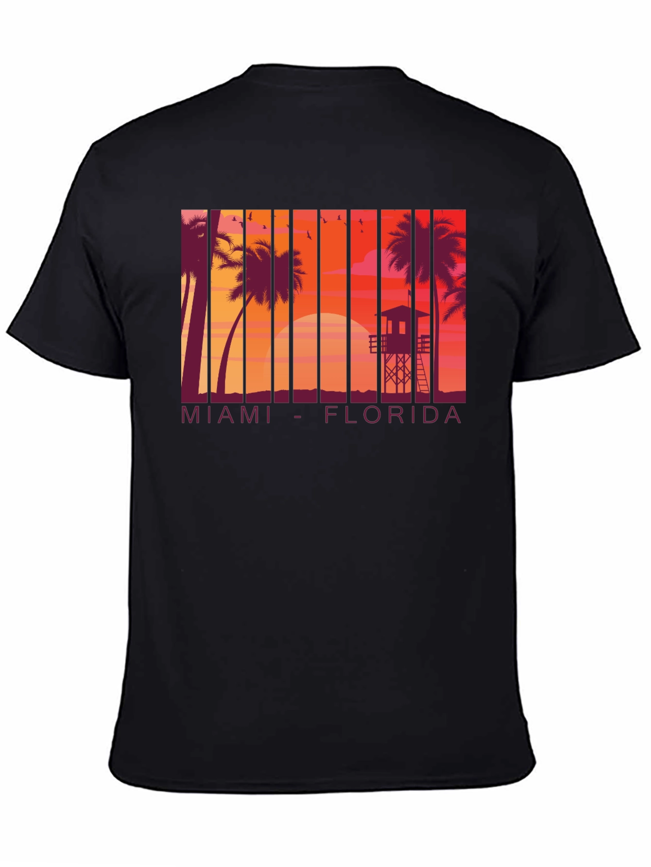 Miami Florida Sunset Graphic T-Shirt