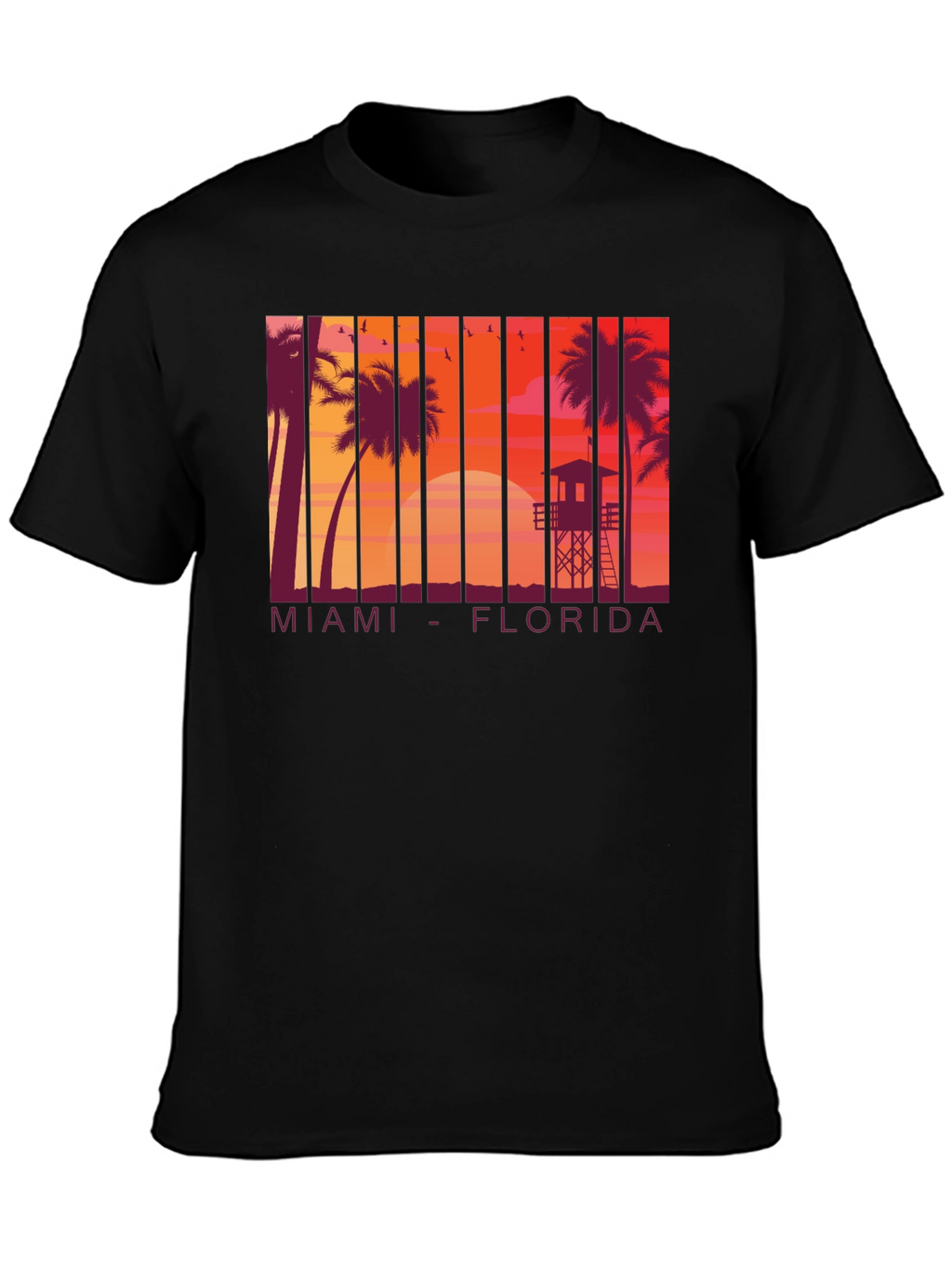 Miami Florida Sunset Graphic T-Shirt