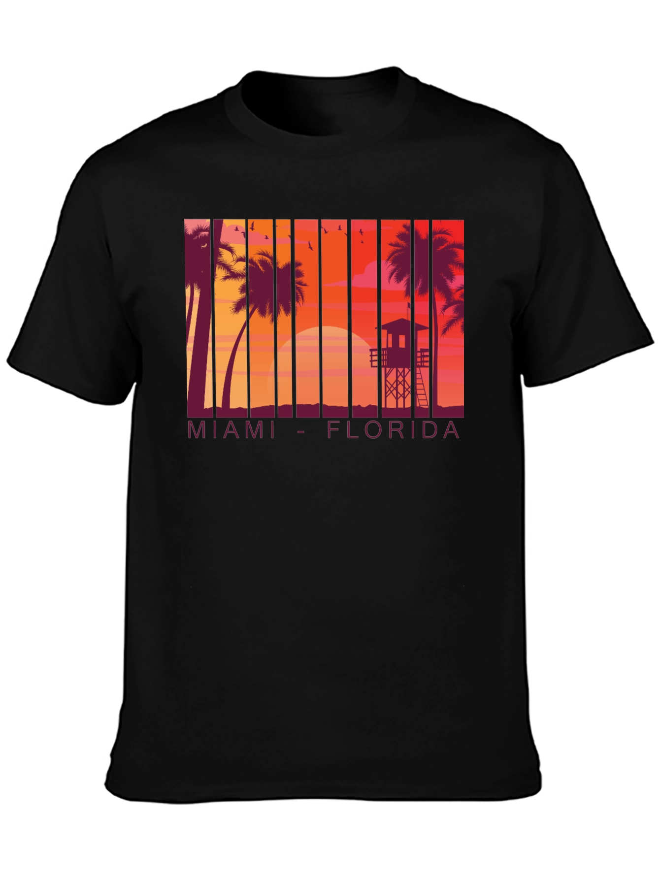 Miami Florida Sunset Graphic T-Shirt