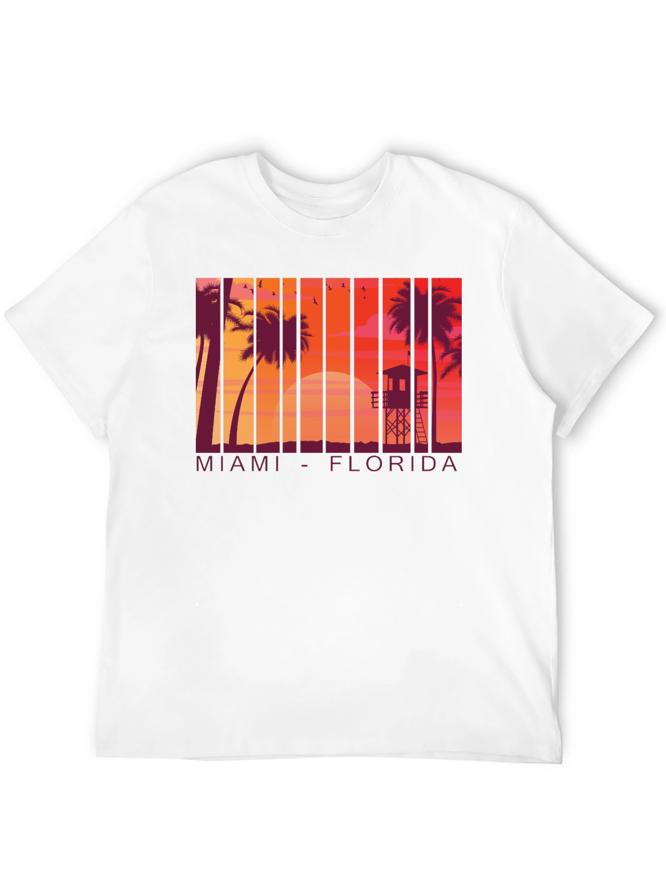 Miami Florida Sunset Graphic T-Shirt
