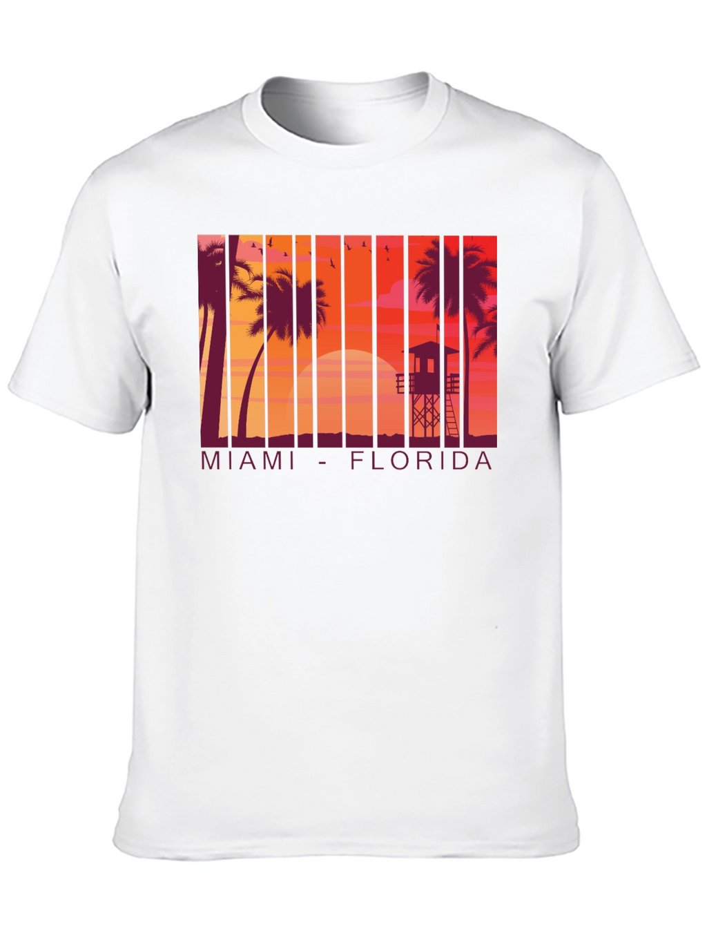 Miami Florida Sunset Graphic T-Shirt