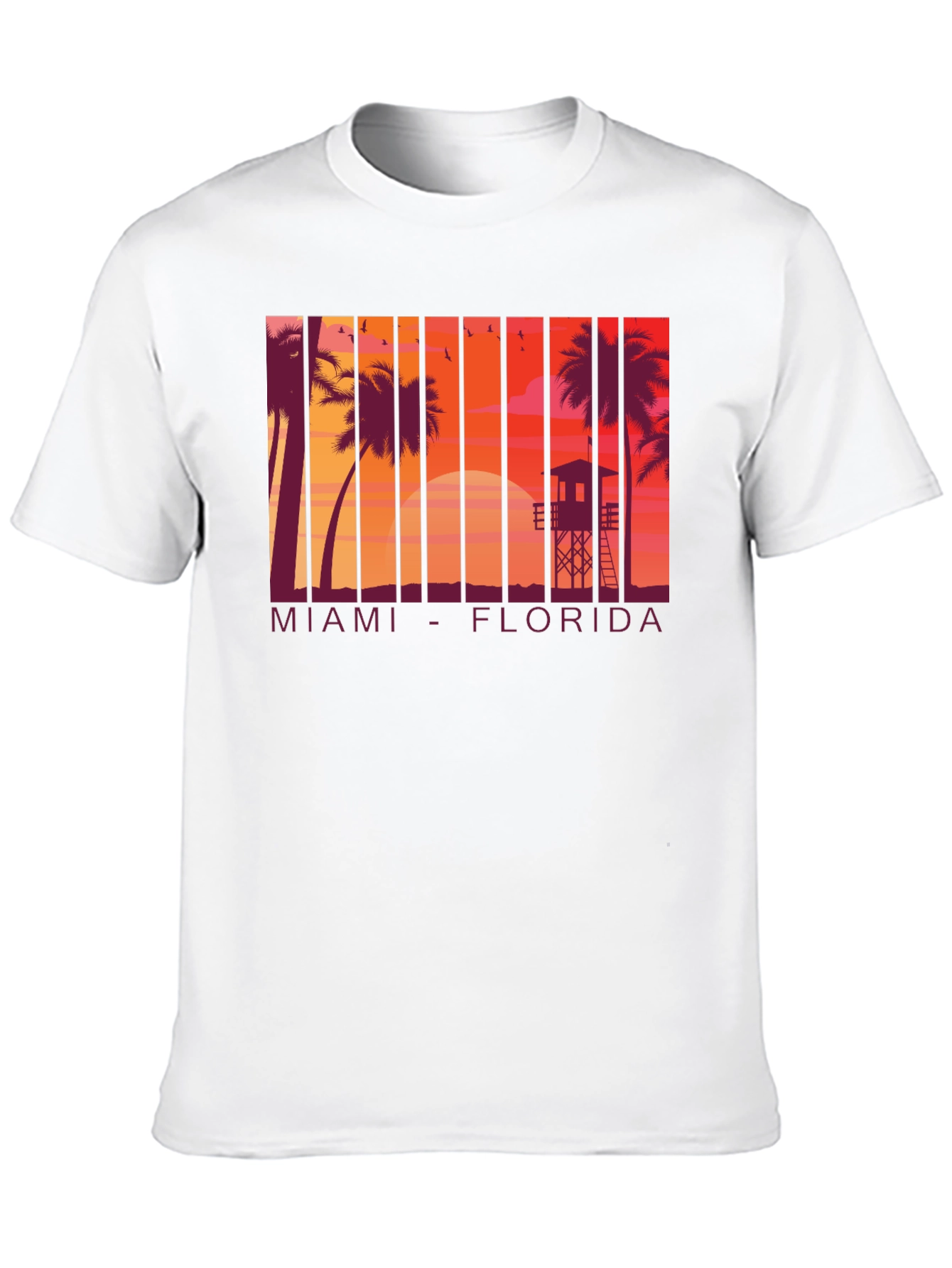 Miami Florida Sunset Graphic T-Shirt