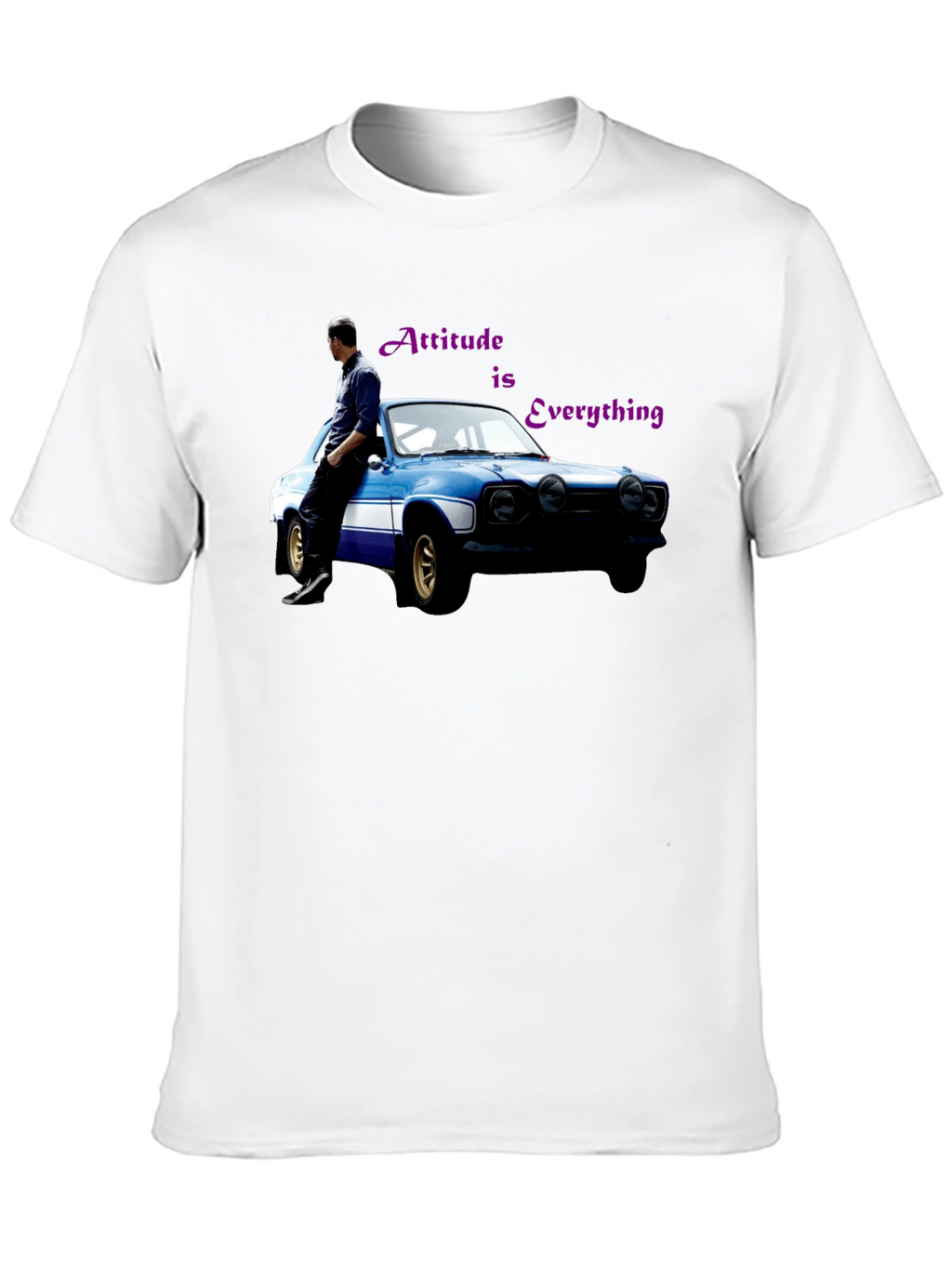 Attitude is Everything Black T-Shirt with Car Graphic