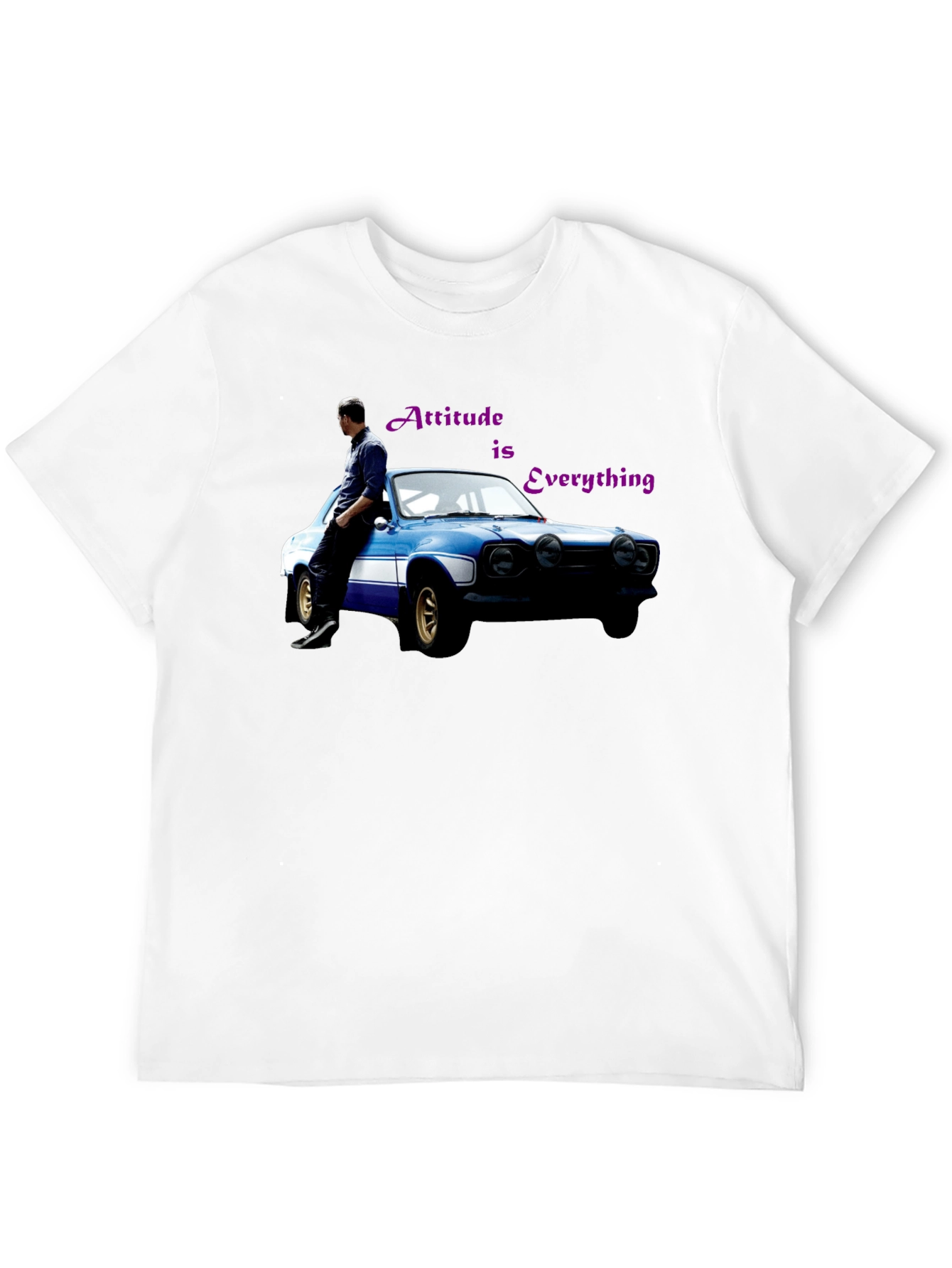 Attitude is Everything Black T-Shirt with Car Graphic
