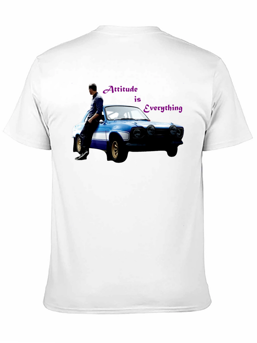 Attitude is Everything Black T-Shirt with Car Graphic