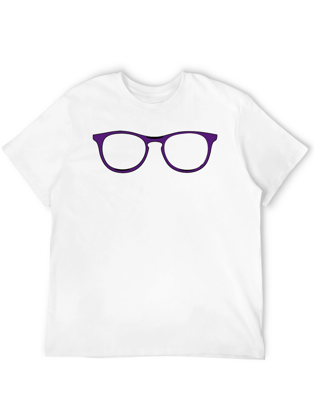 Black T-Shirt with Purple Glasses Graphic