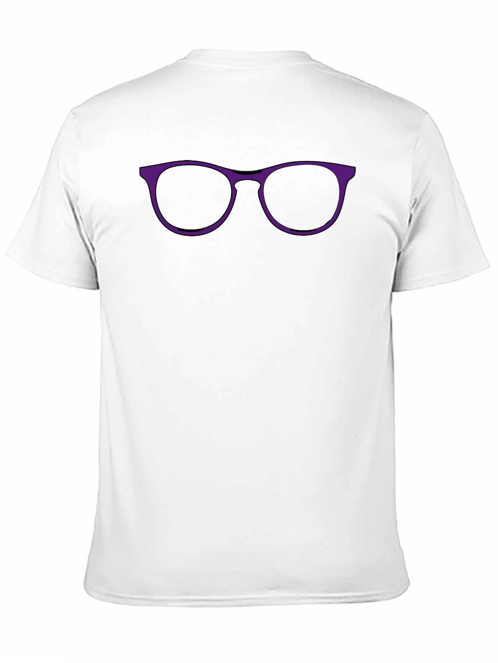 Black T-Shirt with Purple Glasses Graphic