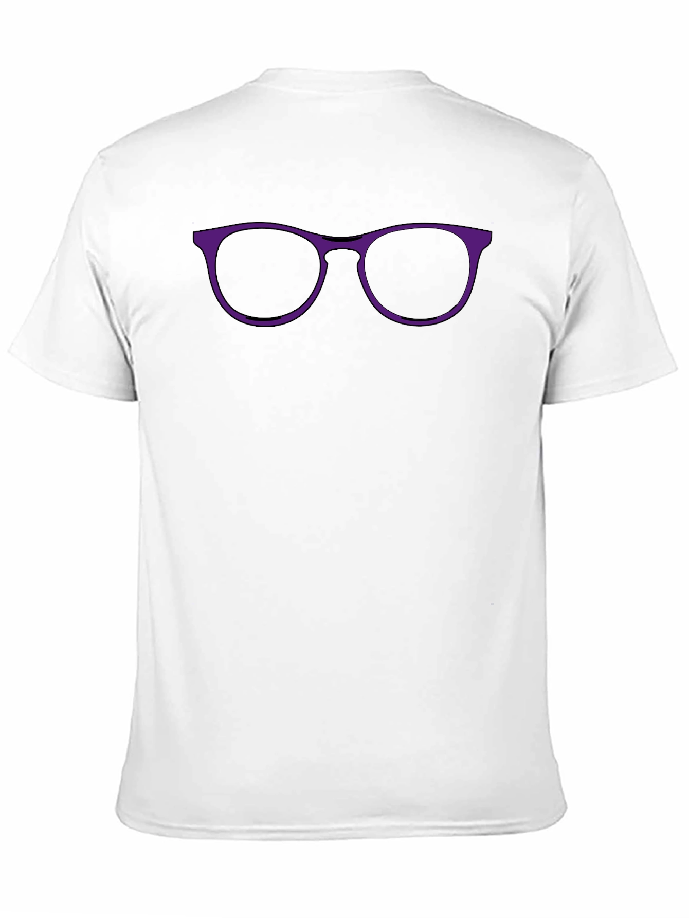 Black T-Shirt with Purple Glasses Graphic