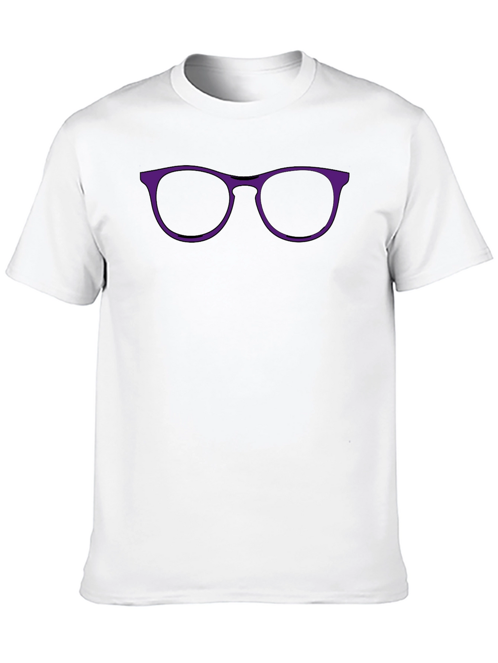 Black T-Shirt with Purple Glasses Graphic