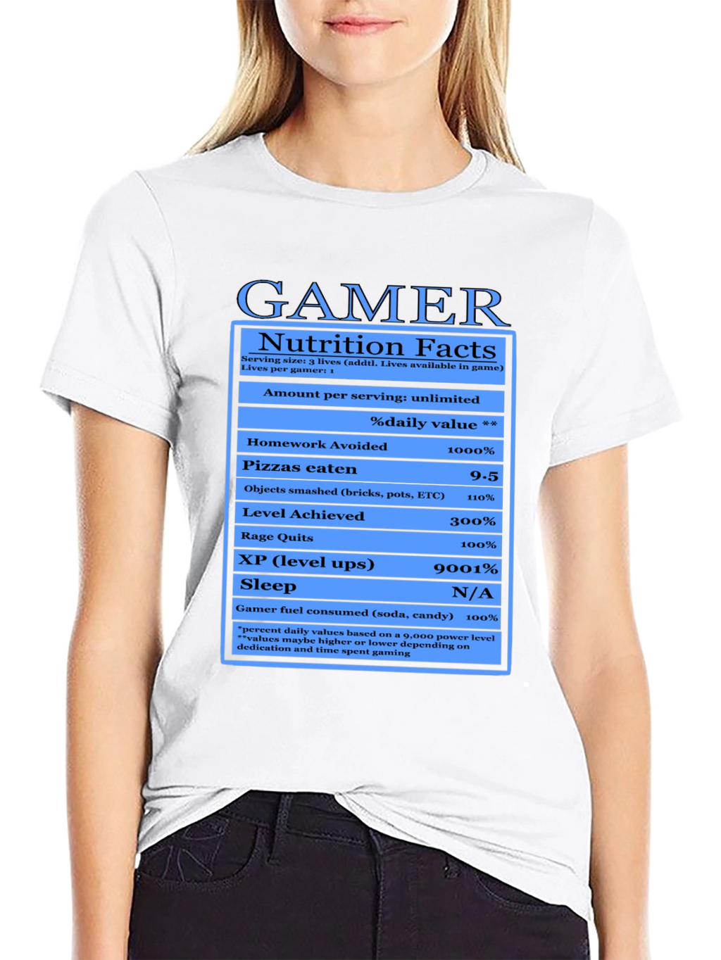 Gamer Nutrition Facts Black T-Shirt