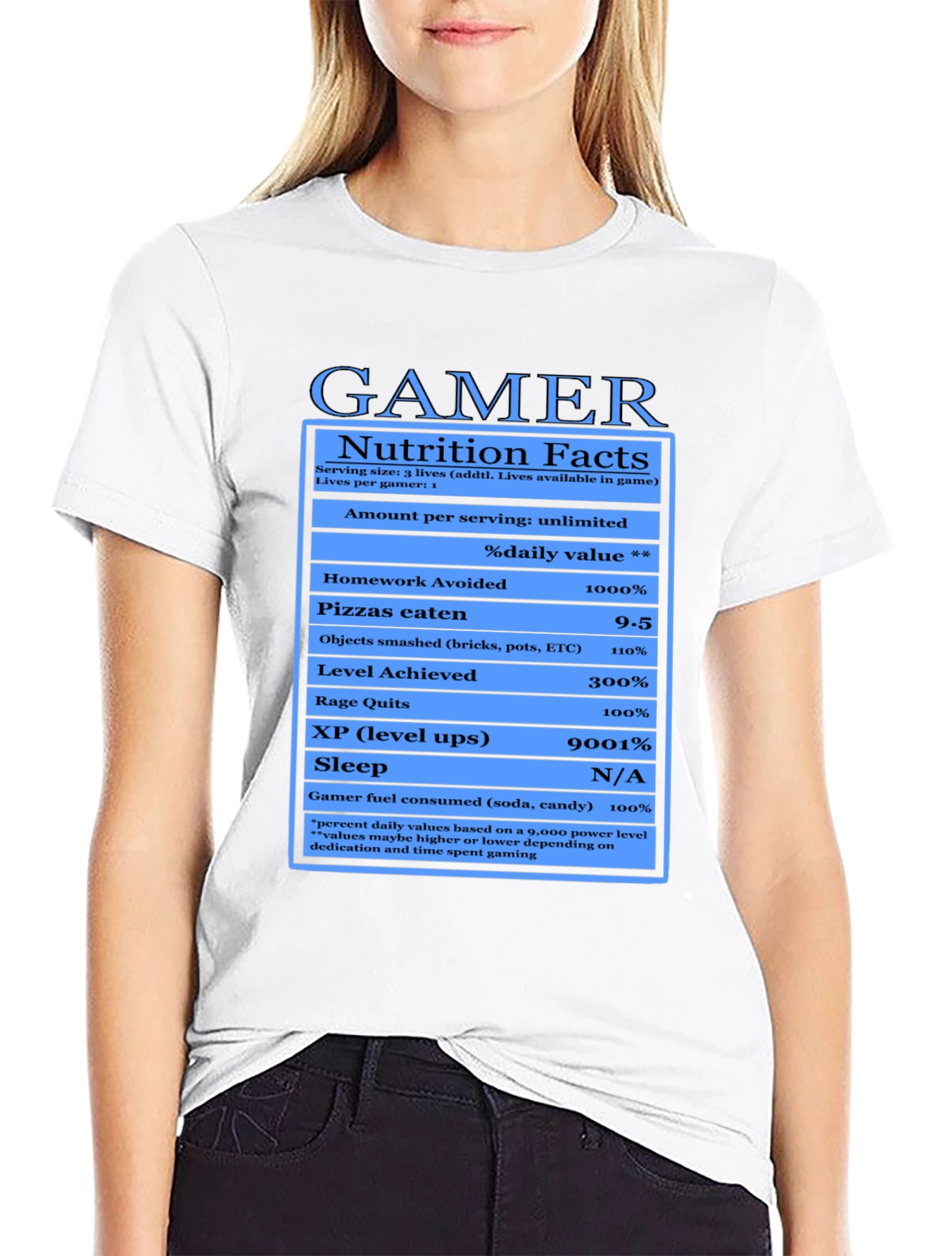 Gamer Nutrition Facts Black T-Shirt