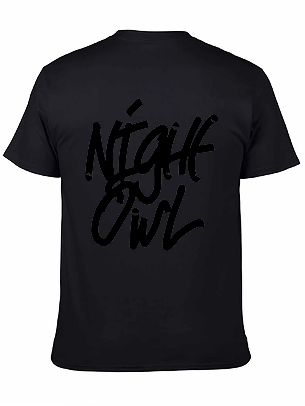 Night Owl Black Graphic Tee Casual Wear
