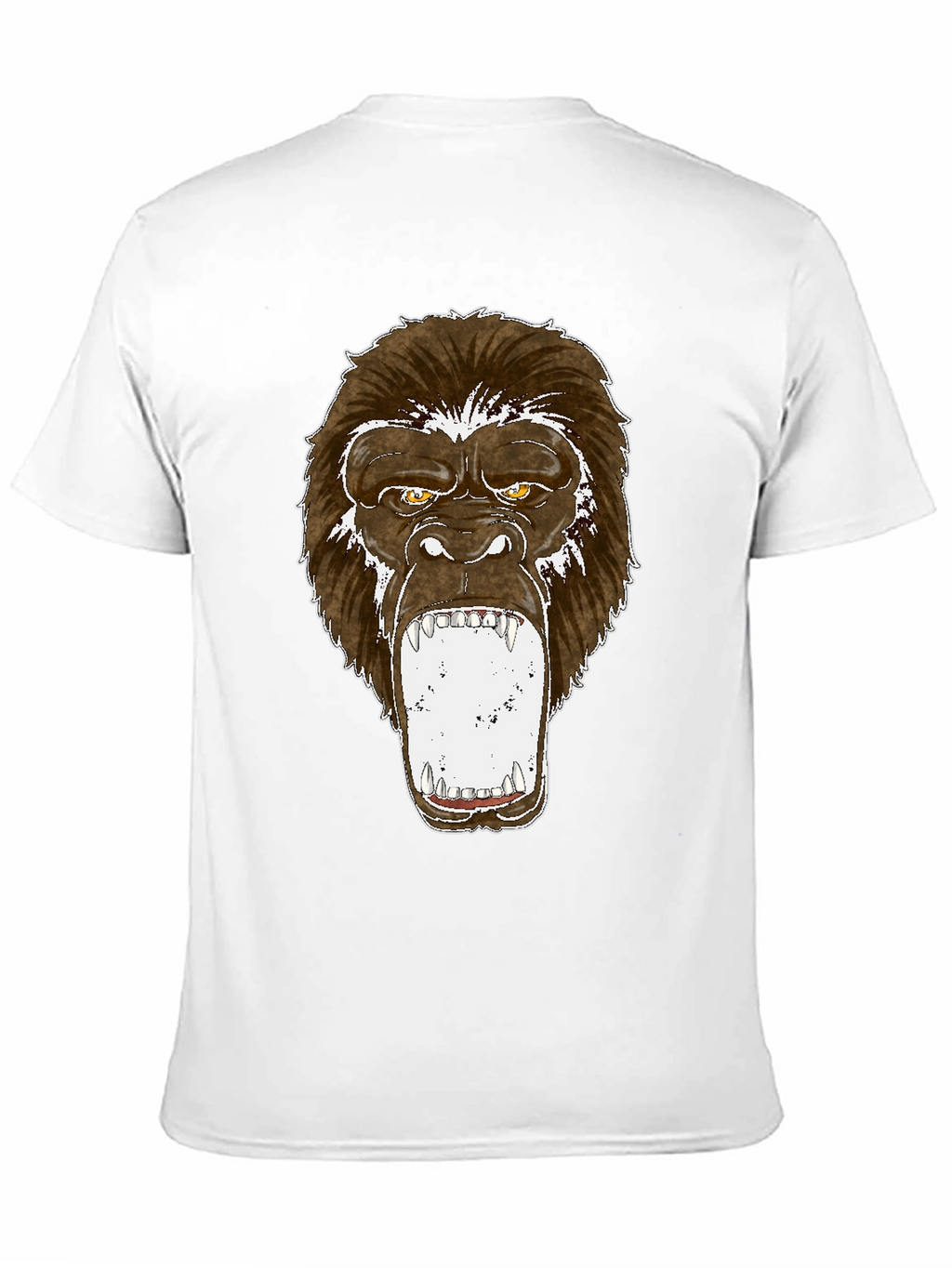 Graphic Tee - Roaring Gorilla Print Black T-Shirt