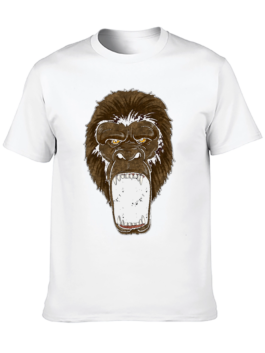 Graphic Tee - Roaring Gorilla Print Black T-Shirt