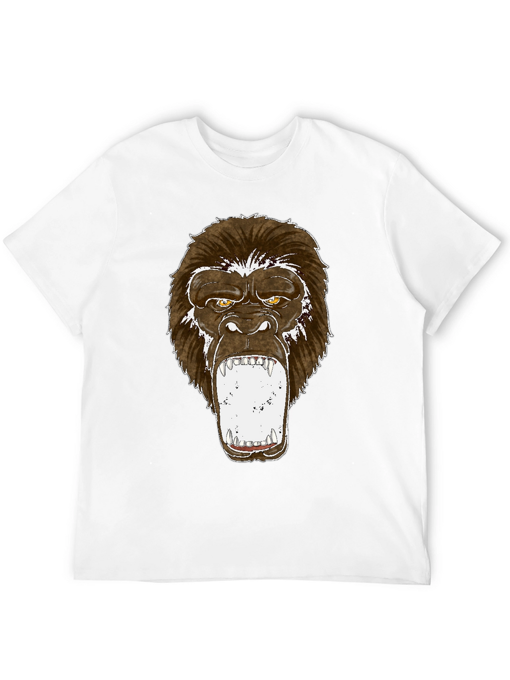 Graphic Tee - Roaring Gorilla Print Black T-Shirt