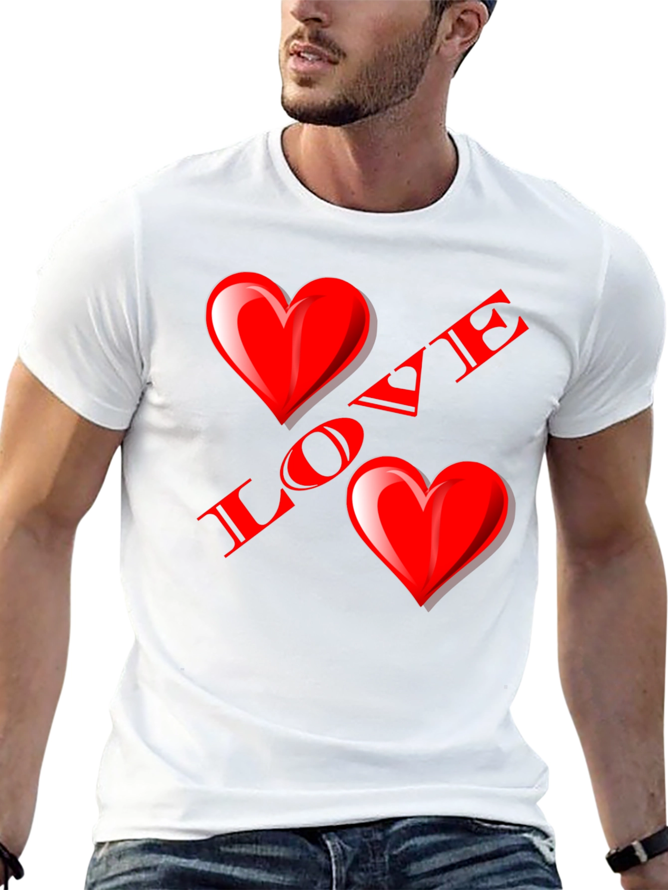 Love Heart Graphic Black T-Shirt