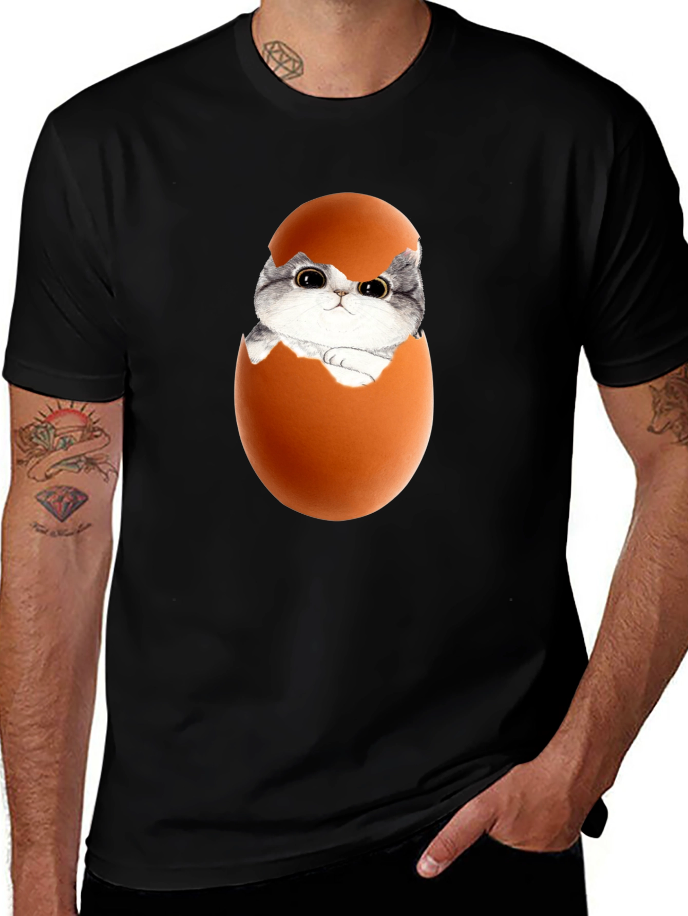 Cute Kitten in Eggshell Graphic Tee