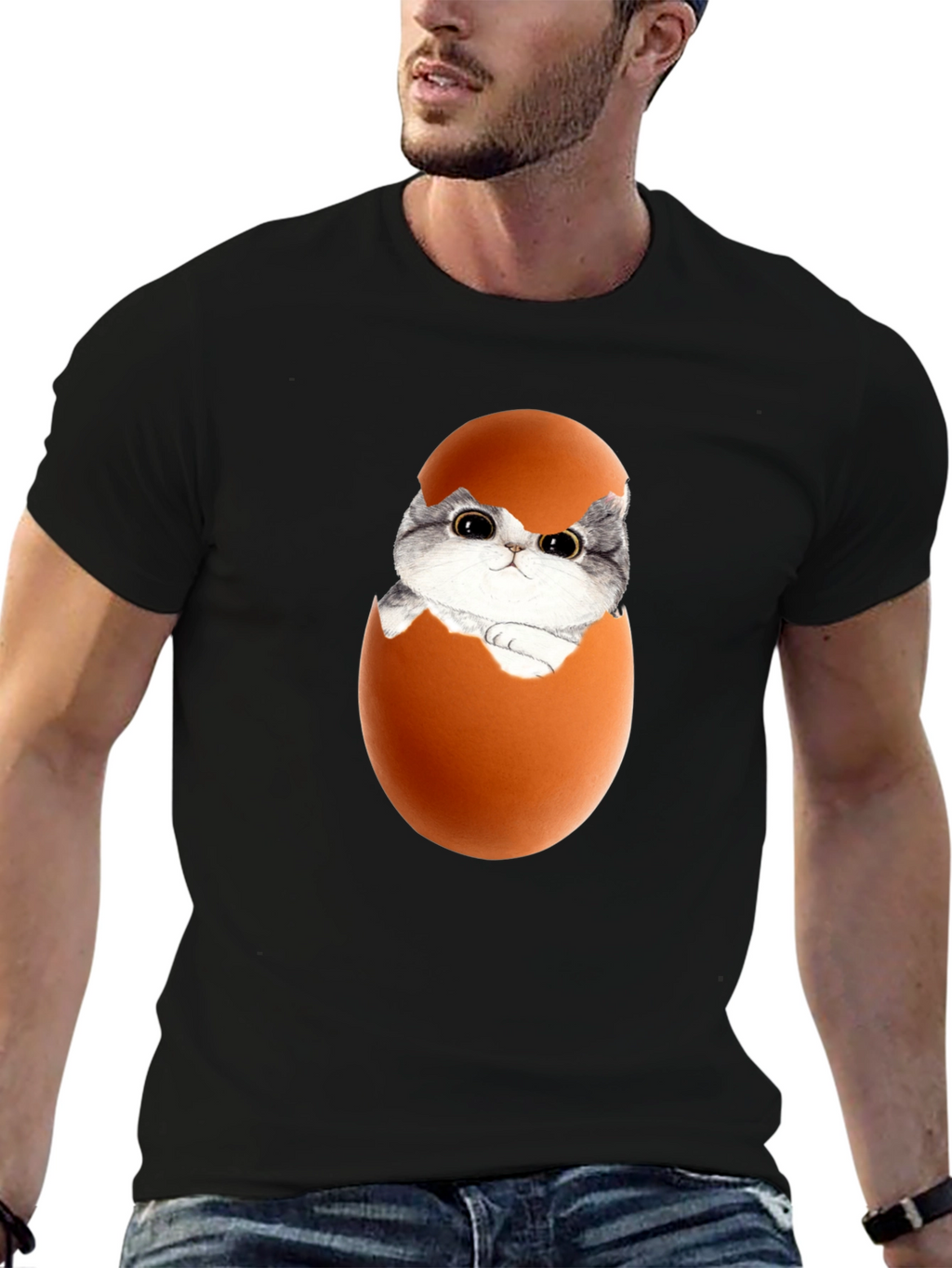 Cute Kitten in Eggshell Graphic Tee