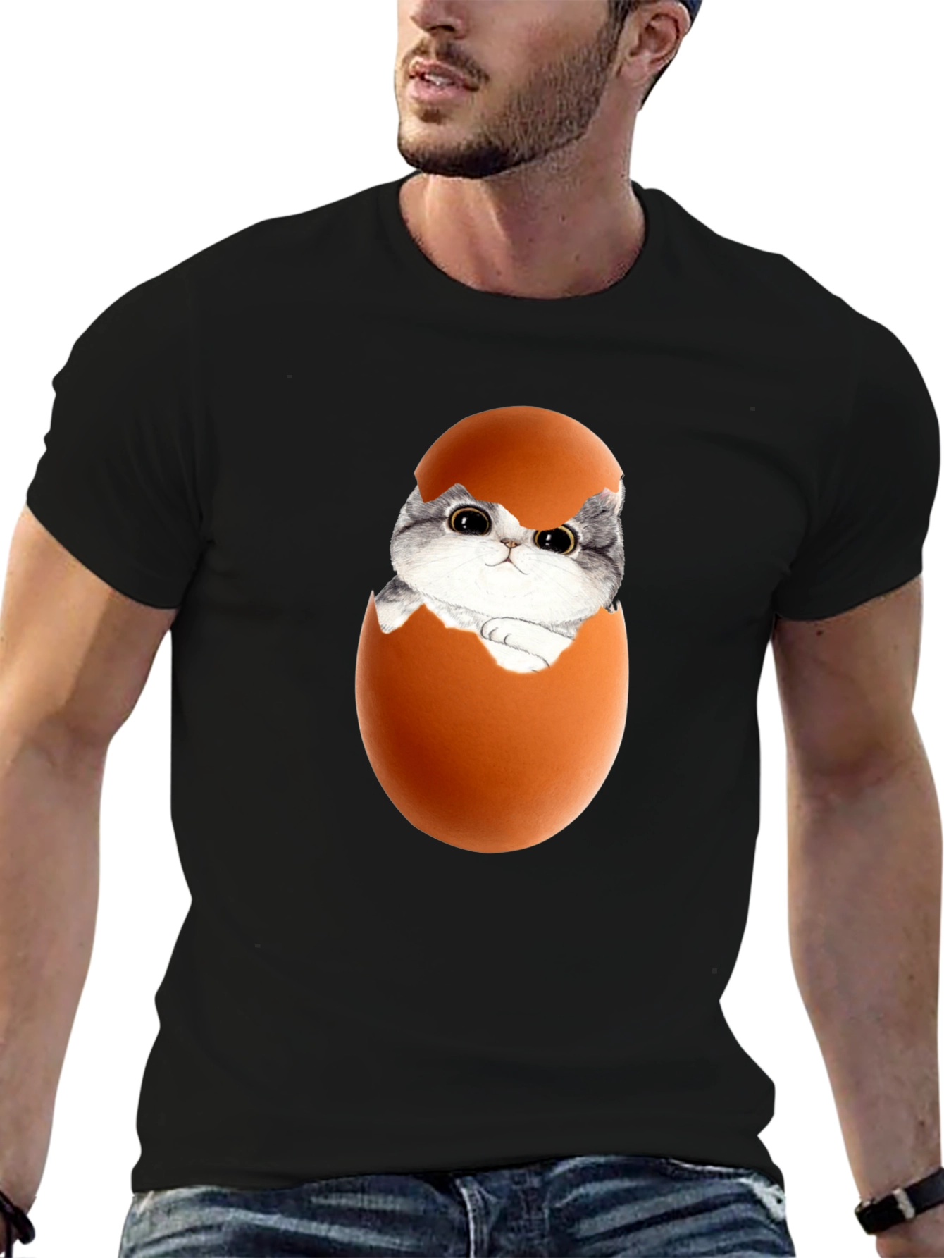Cute Kitten in Eggshell Graphic Tee