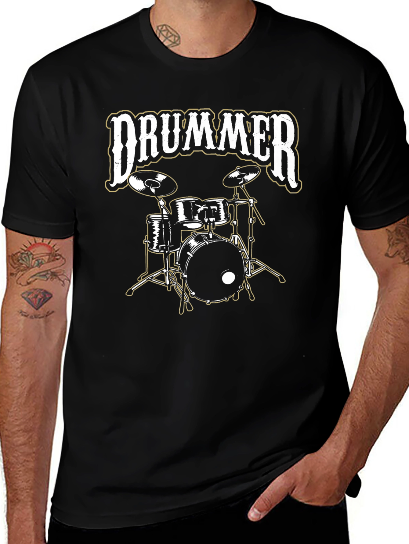 Drummer Graphic Tee - Music Lover T-Shirt