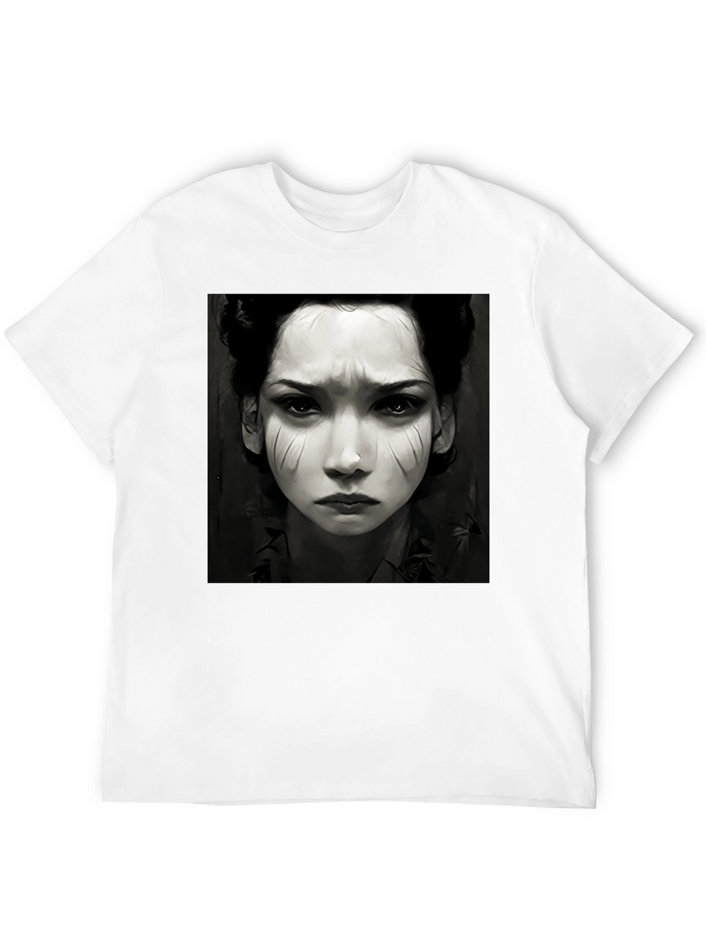 Black Graphic Tee - Woman Portrait