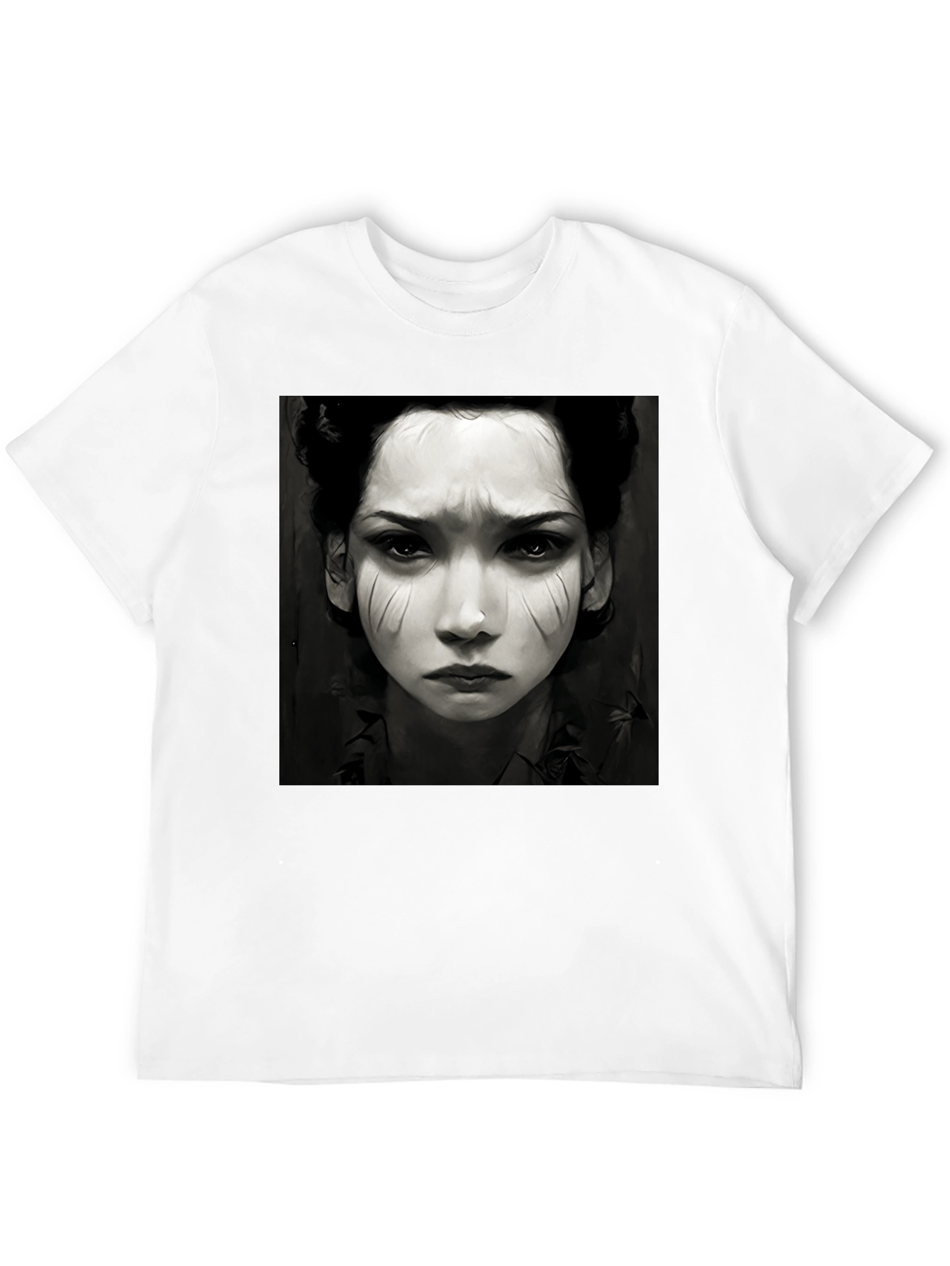 Black Graphic Tee - Woman Portrait